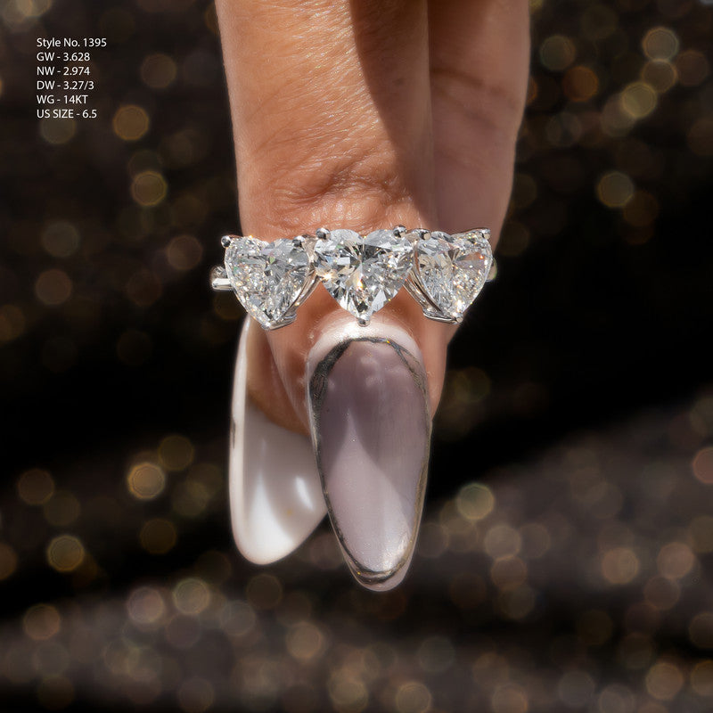Three-Stone Heart Diamond Engagement Ring