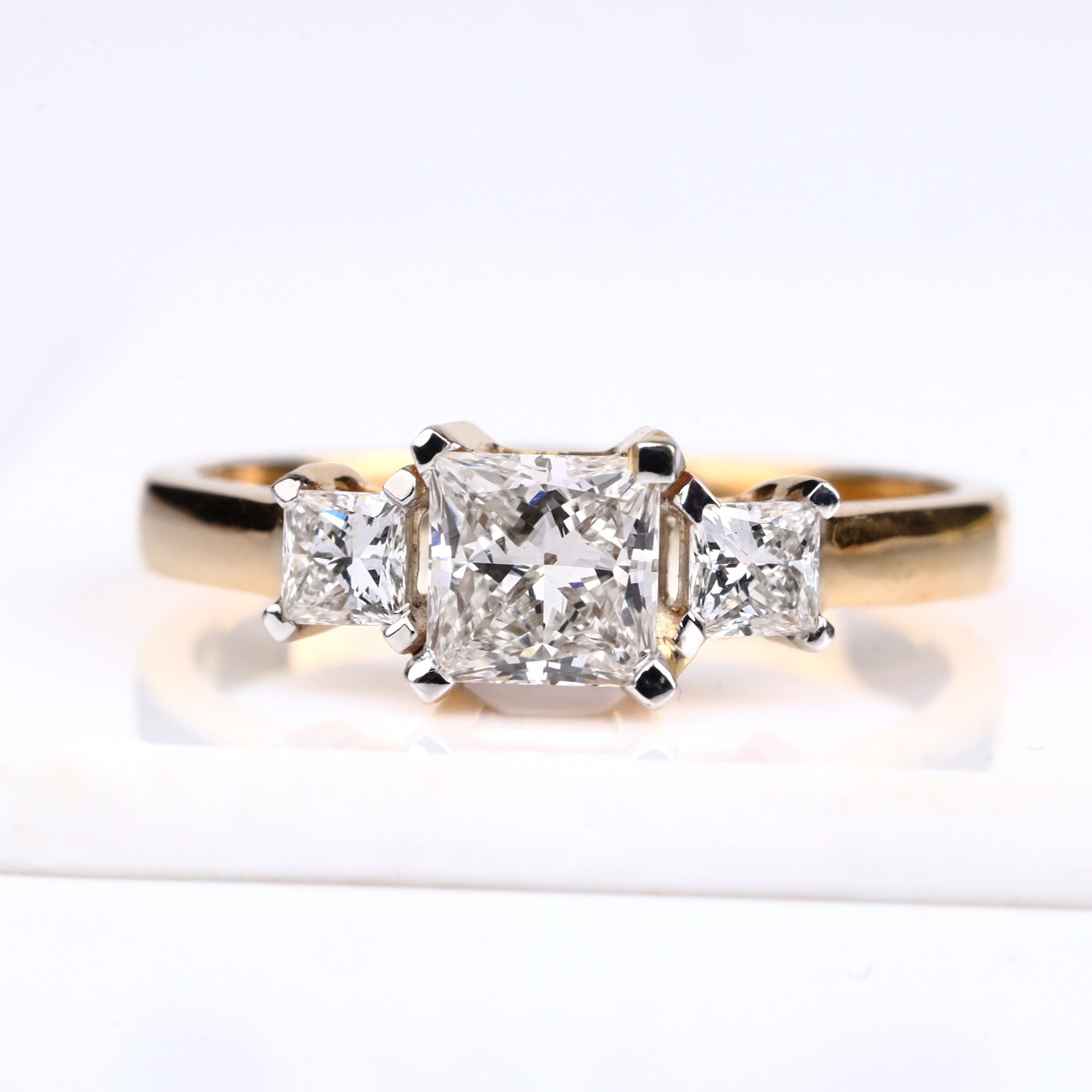 Princess Cut Three-Stone Engagement Ring