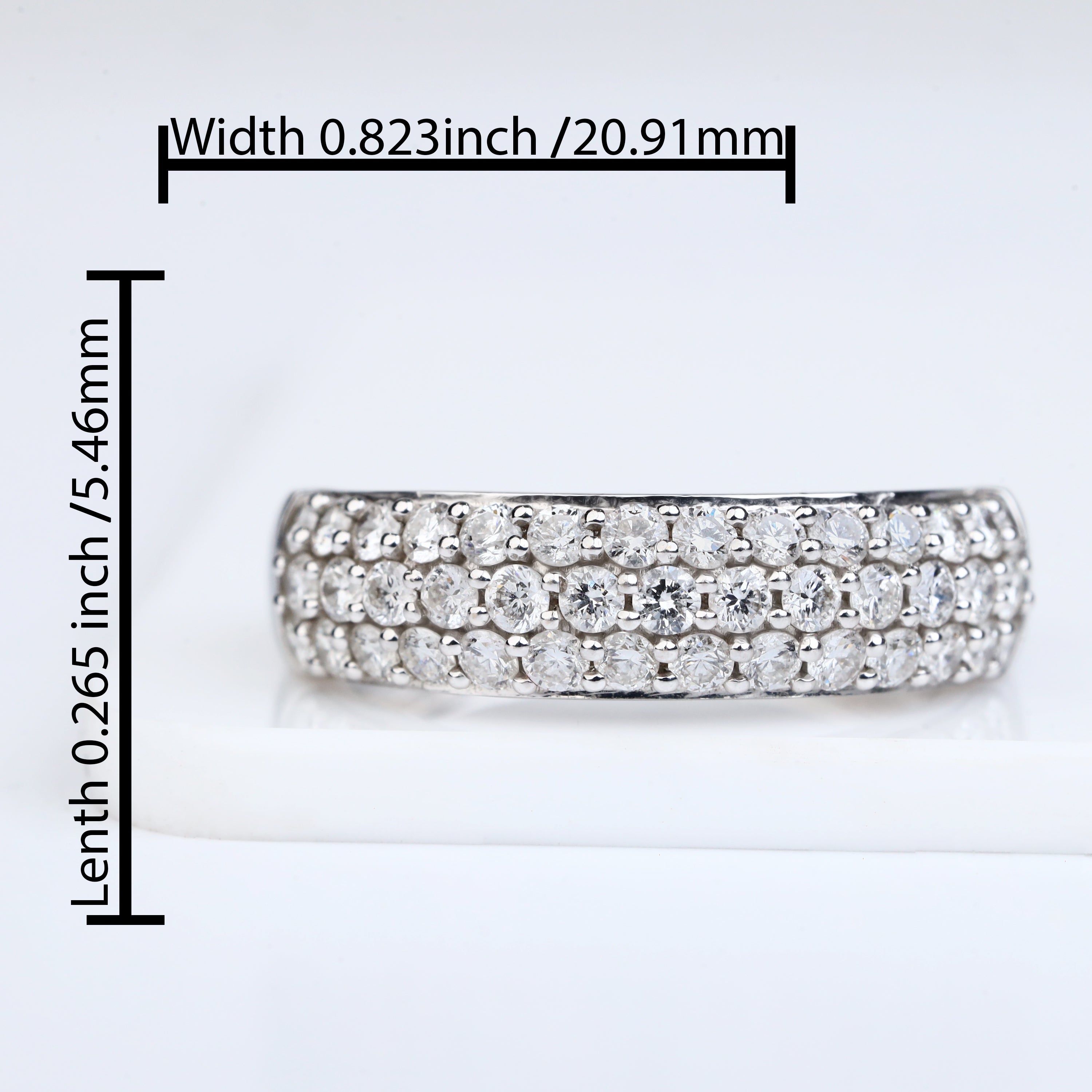 Three-Row Pavé Diamond Anniversary Band