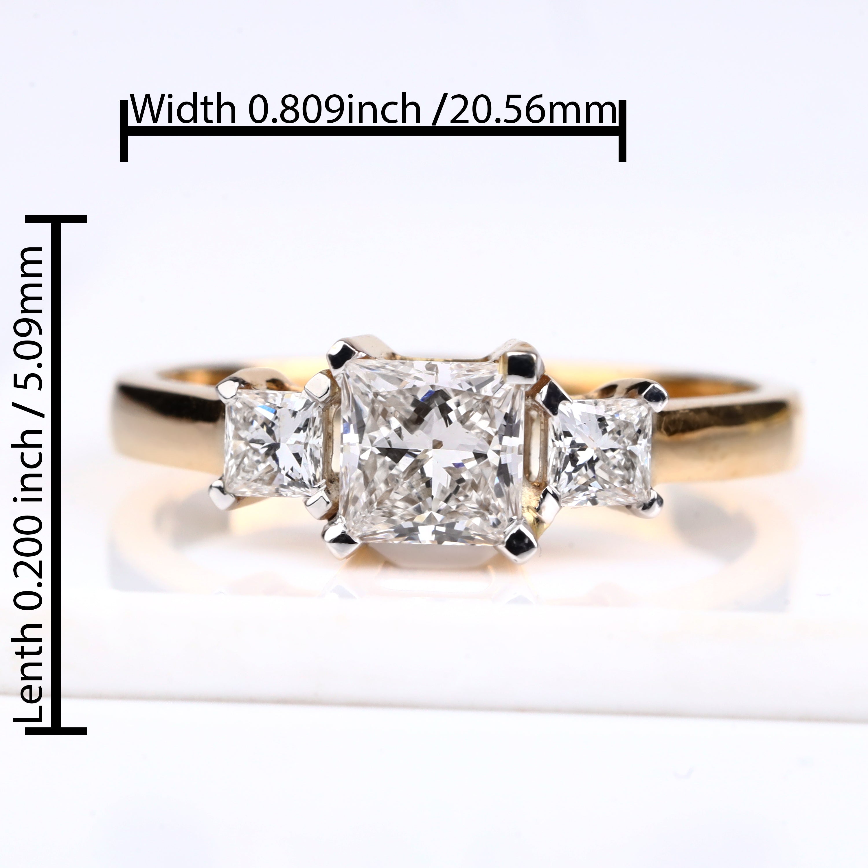 Princess Cut Three-Stone Engagement Ring