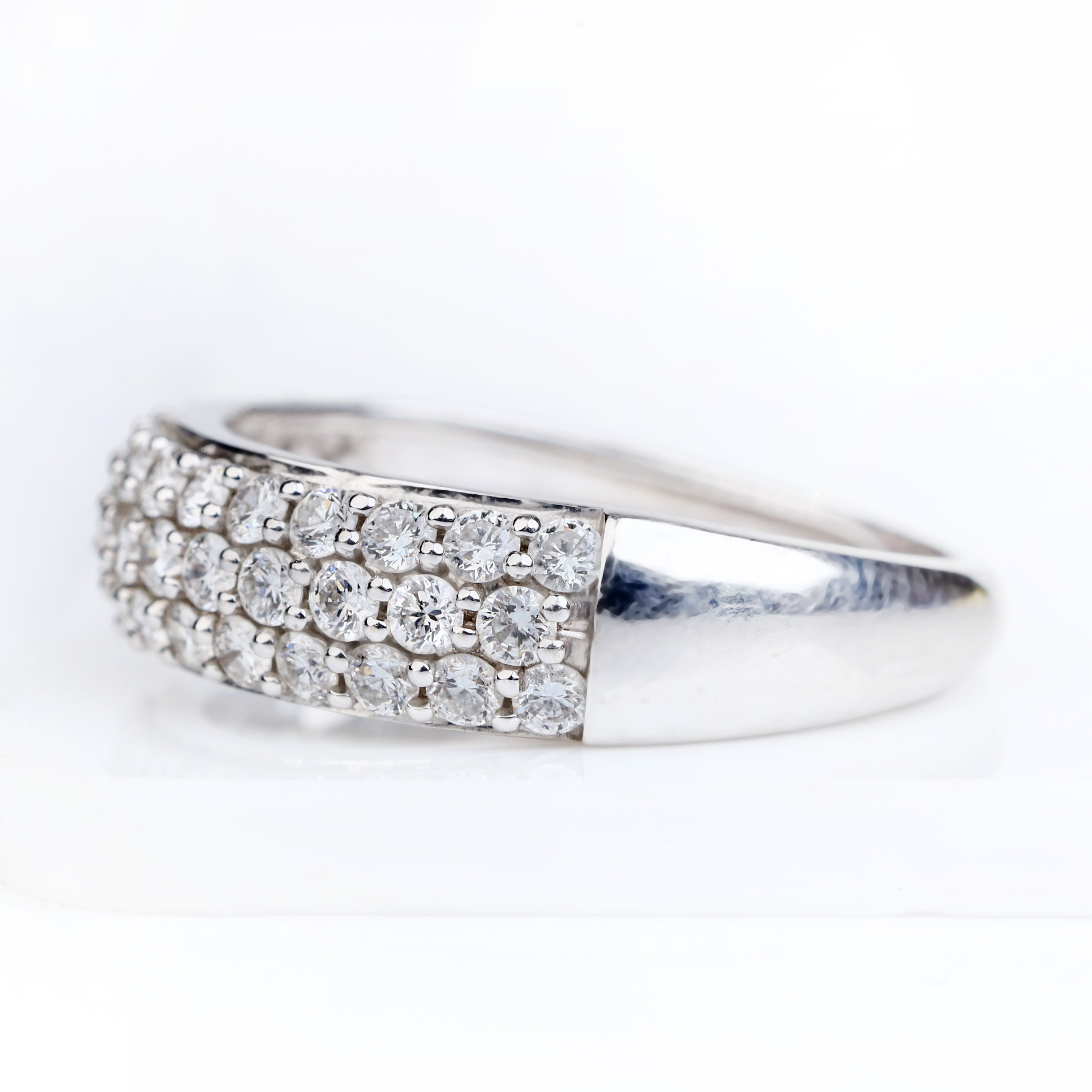 Three-Row Pavé Diamond Anniversary Band