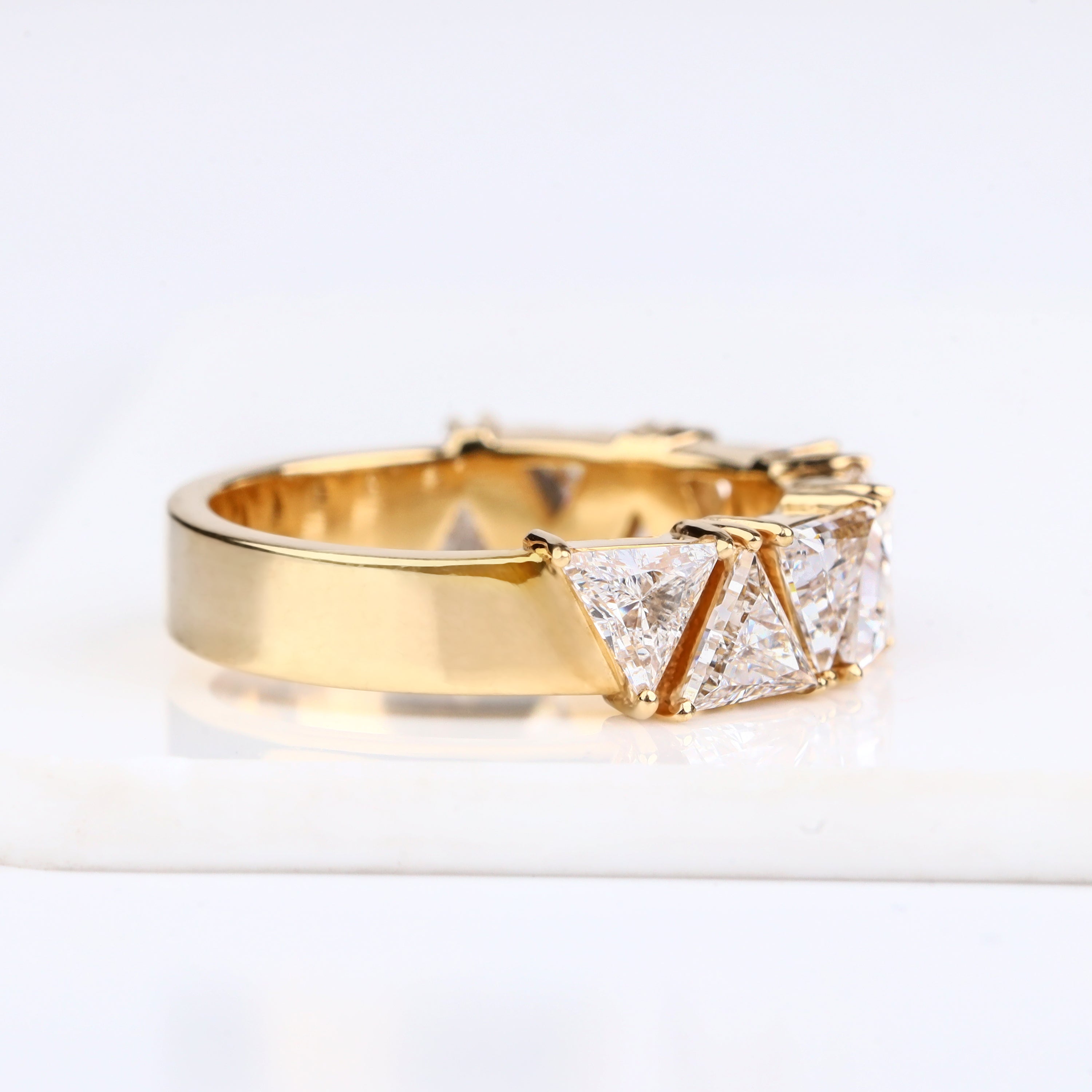 Trillion-Cut Diamond Eternity Band, E VS1 Prong Setting, 1.79 Ct Geometric Stackable Wedding Anniversary Ring for Her