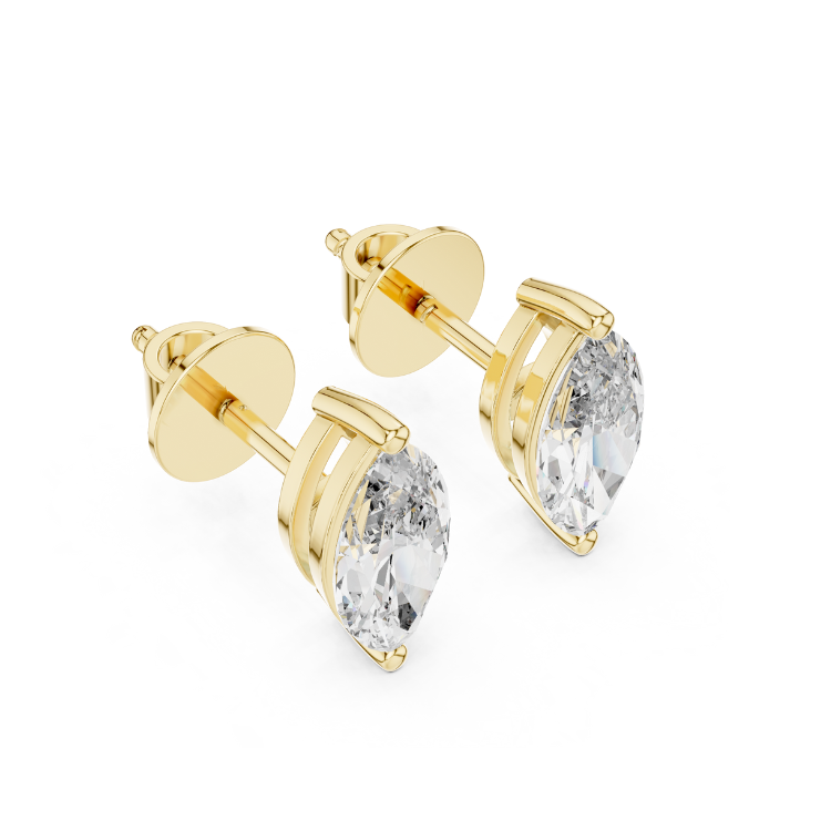 Marquise Lab Grown Diamond Earrings 1.50 Carat Total, Natural E Color VS1, Perfect Bridal or Anniversary Gift