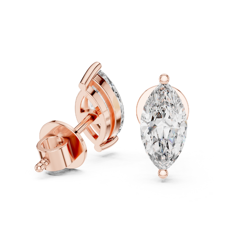 Marquise Lab Grown Diamond Earrings 1.50 Carat Total, Natural E Color VS1, Perfect Bridal or Anniversary Gift