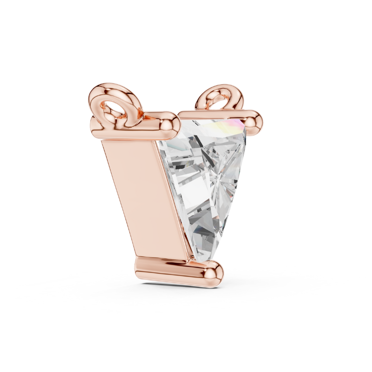 0.74ct Triangle Diamond Pendant in White, Yellow, Rose Gold | E VS1 Trillion Cut Necklace