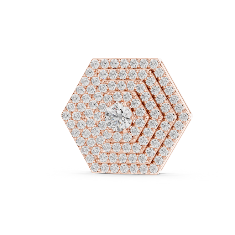 Diamond Cluster Pendant Necklace | 0.60ct Round E VS1 Natural Diamonds | Dainty Gold Necklace Gift for Her