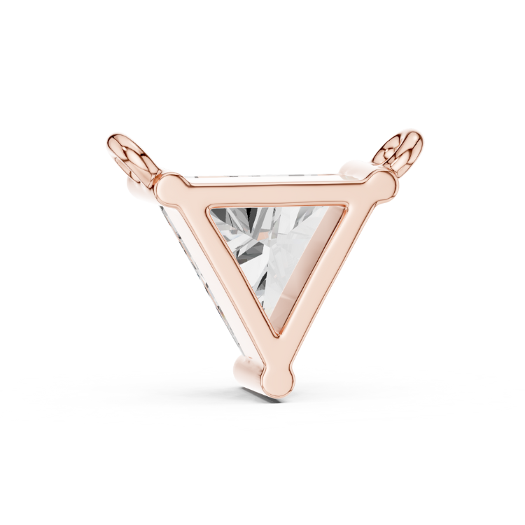 0.74ct Triangle Diamond Pendant in White, Yellow, Rose Gold | E VS1 Trillion Cut Necklace