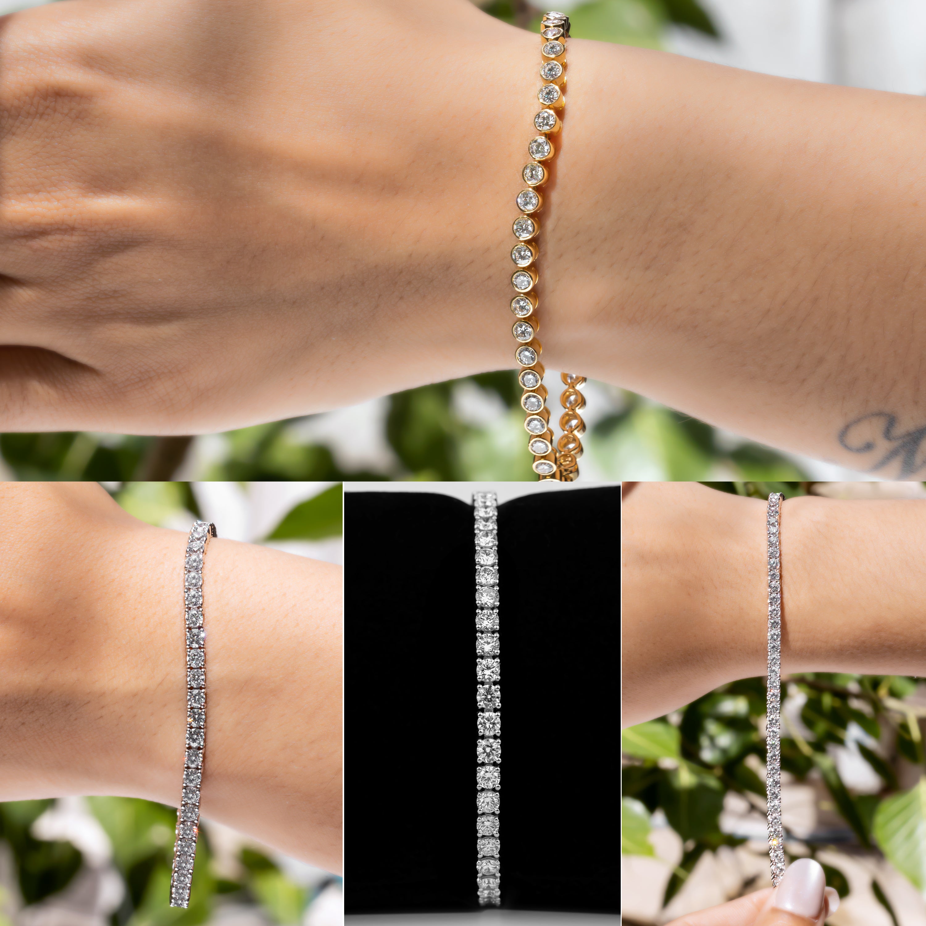 Round CVD Diamond Tennis Bracelet in 18K White Gold