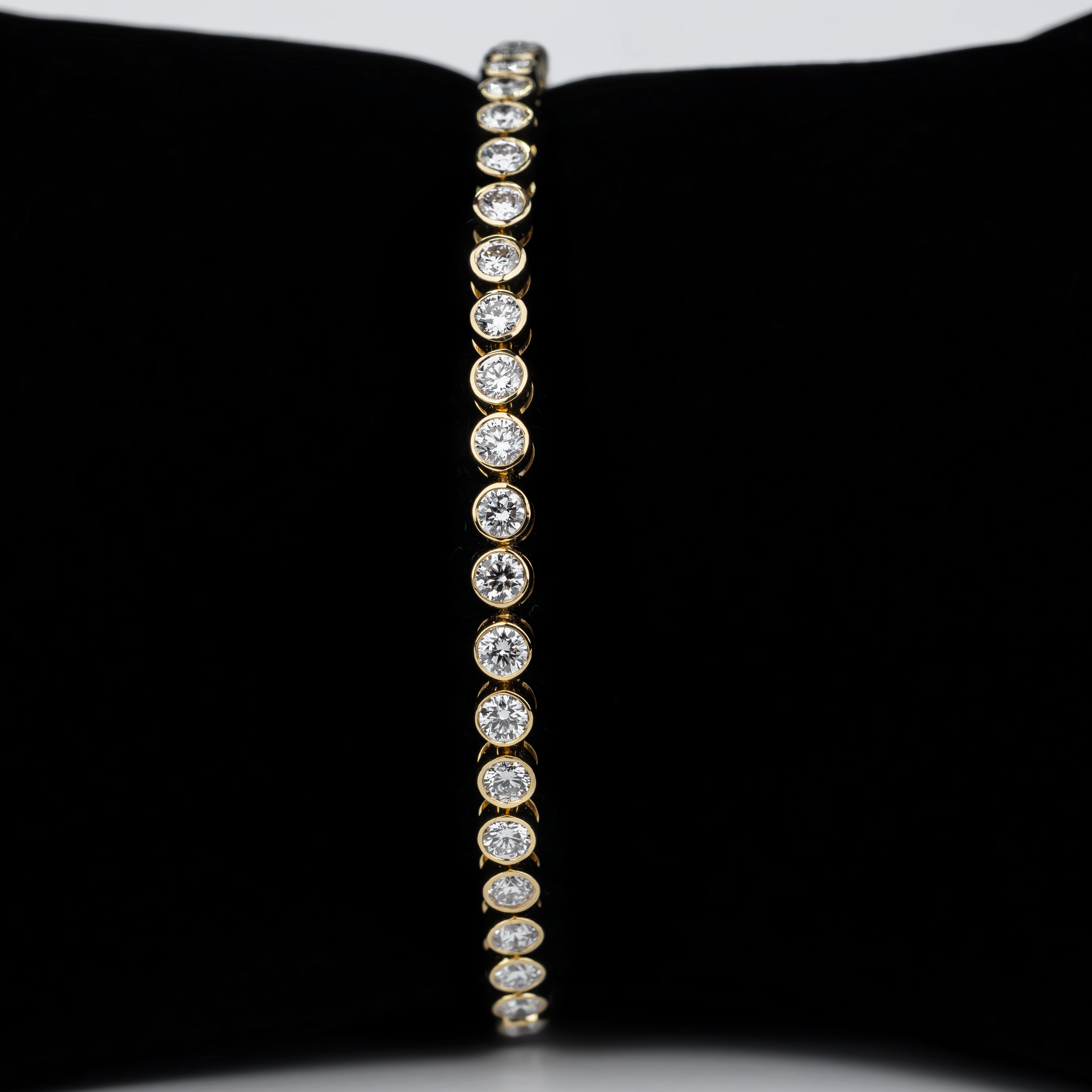 Round Cut CVD Diamond Tennis Bracelet in 14K Yellow Gold
