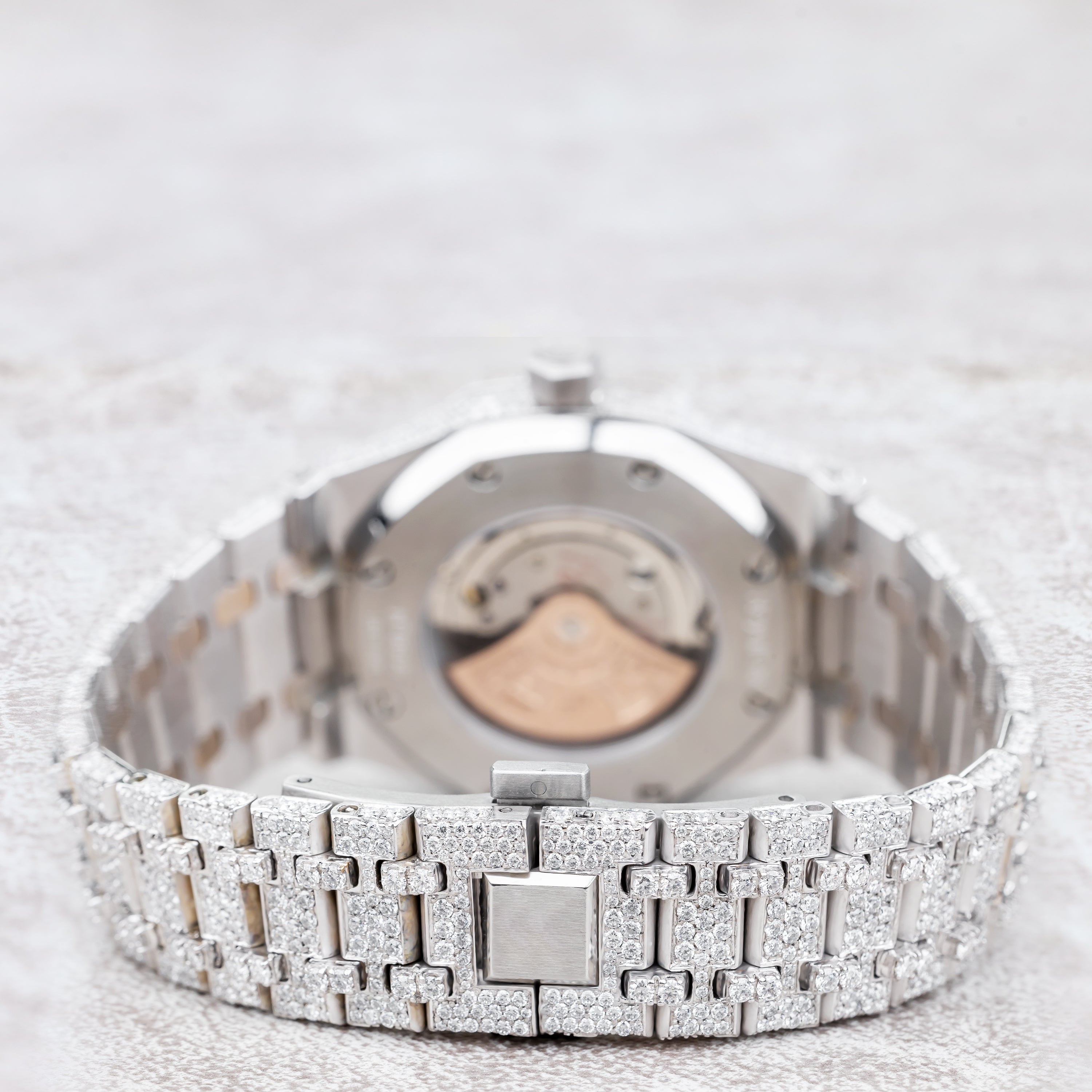 Excellent Jewels Iced Out Octagon Moissanite Watch – White Gold Plated Stainless Steel