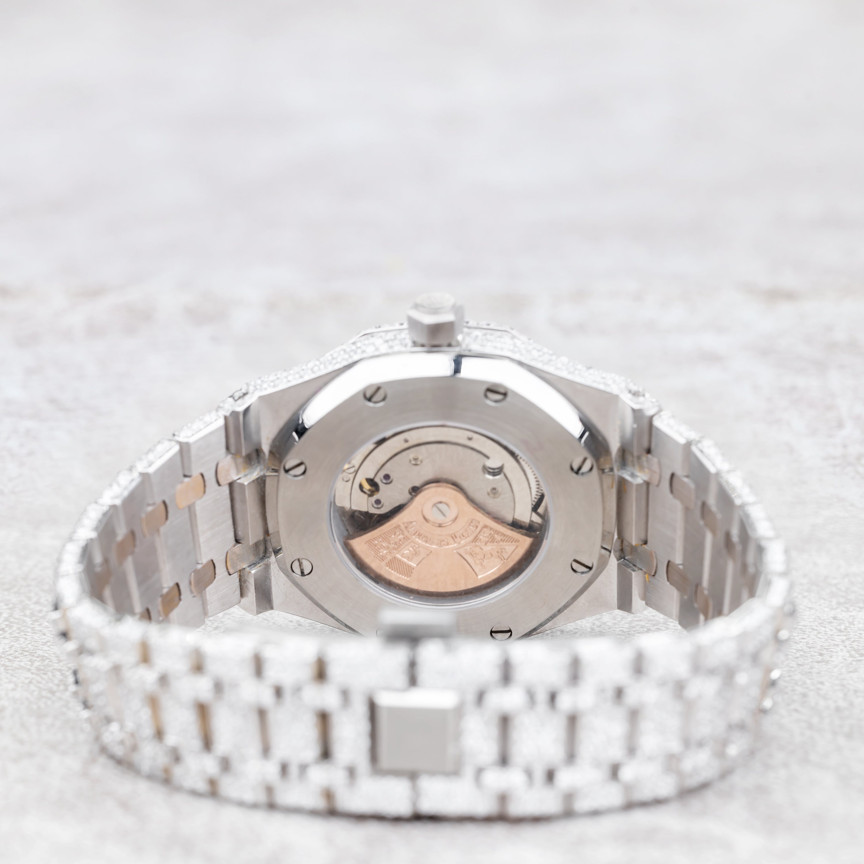 Excellent Jewels Iced Out Octagon Moissanite Watch – White Gold Plated Stainless Steel