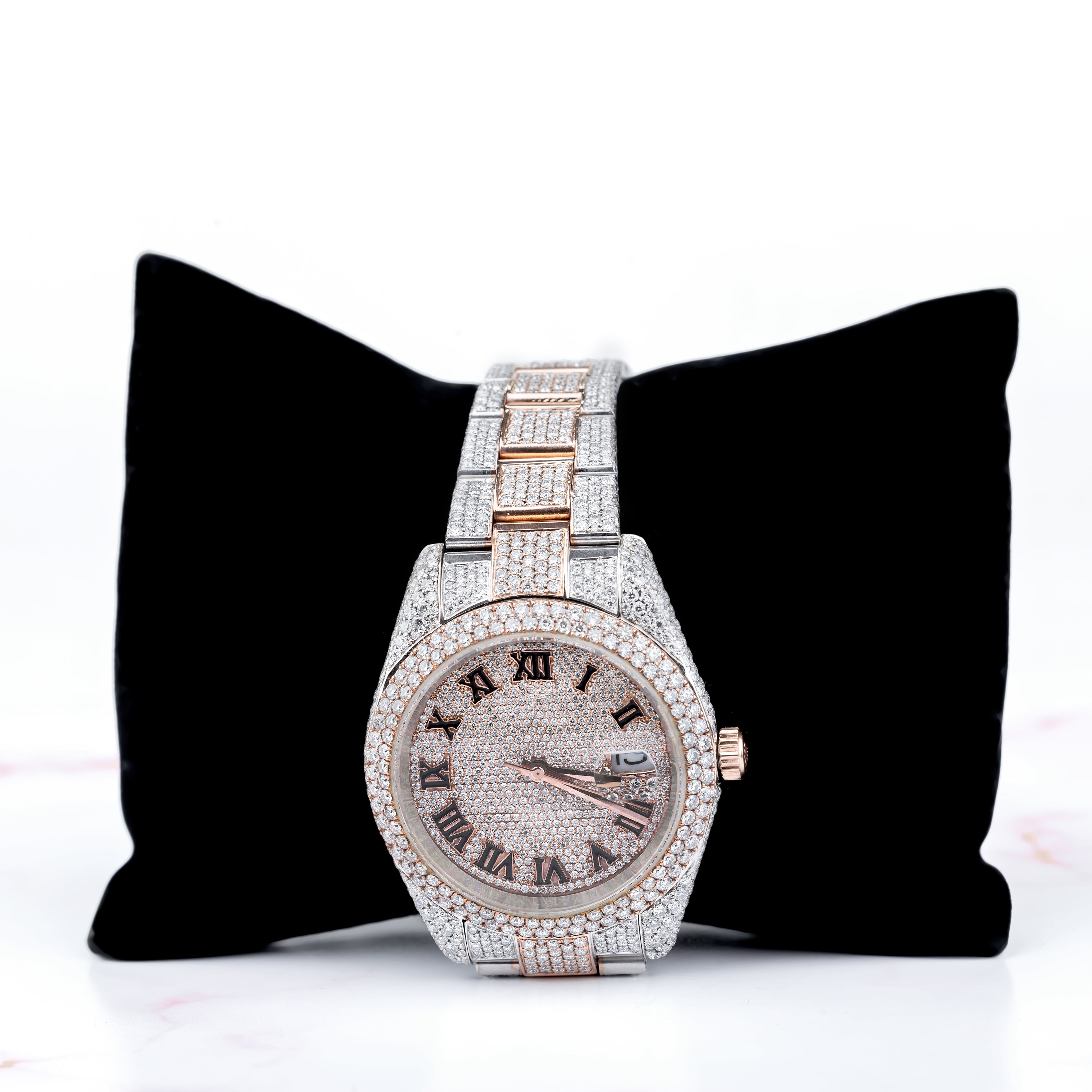 Excellent Jewels Bust Down Moissanite Watch – Roman Numeral Dial