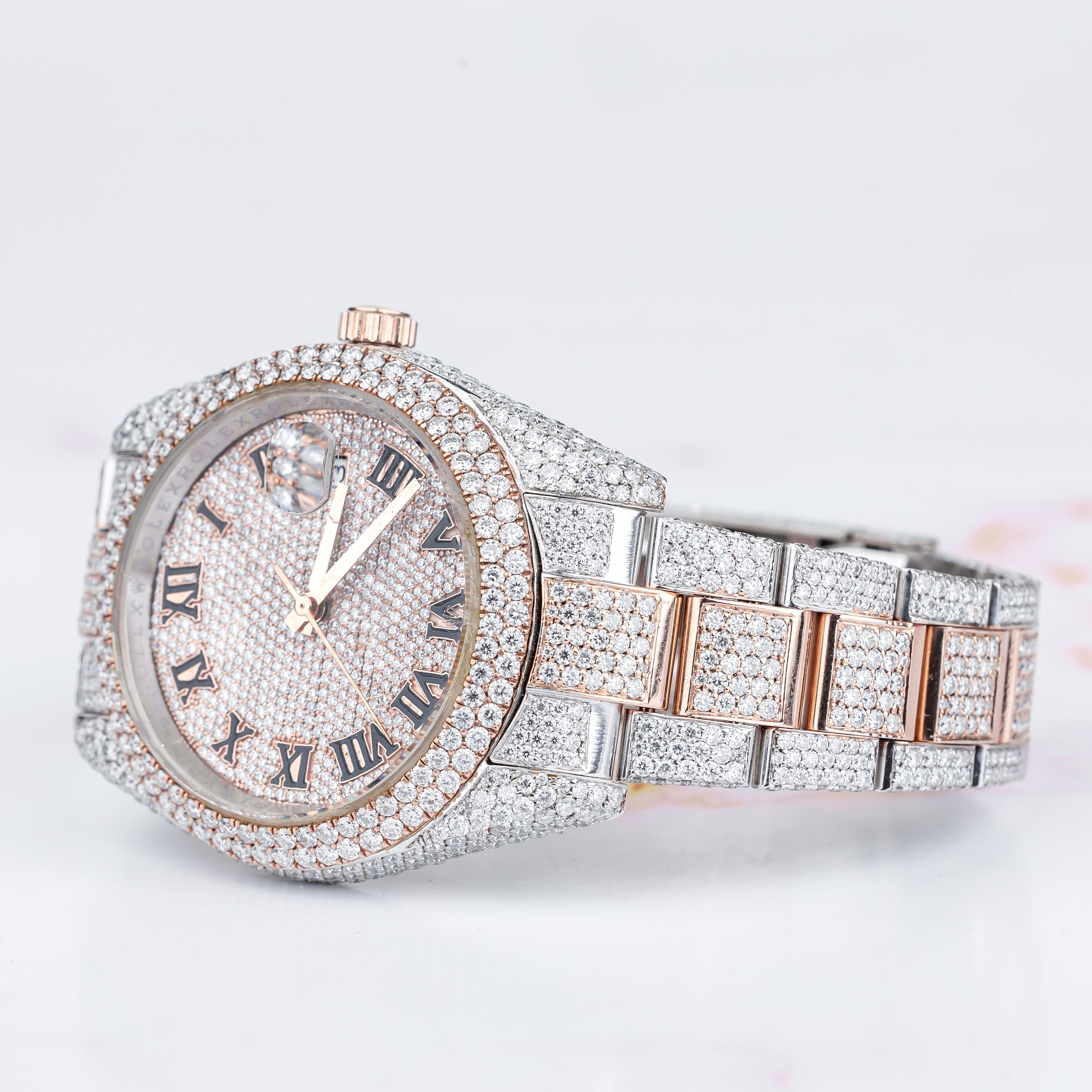 Excellent Jewels Bust Down Moissanite Watch – Roman Numeral Dial