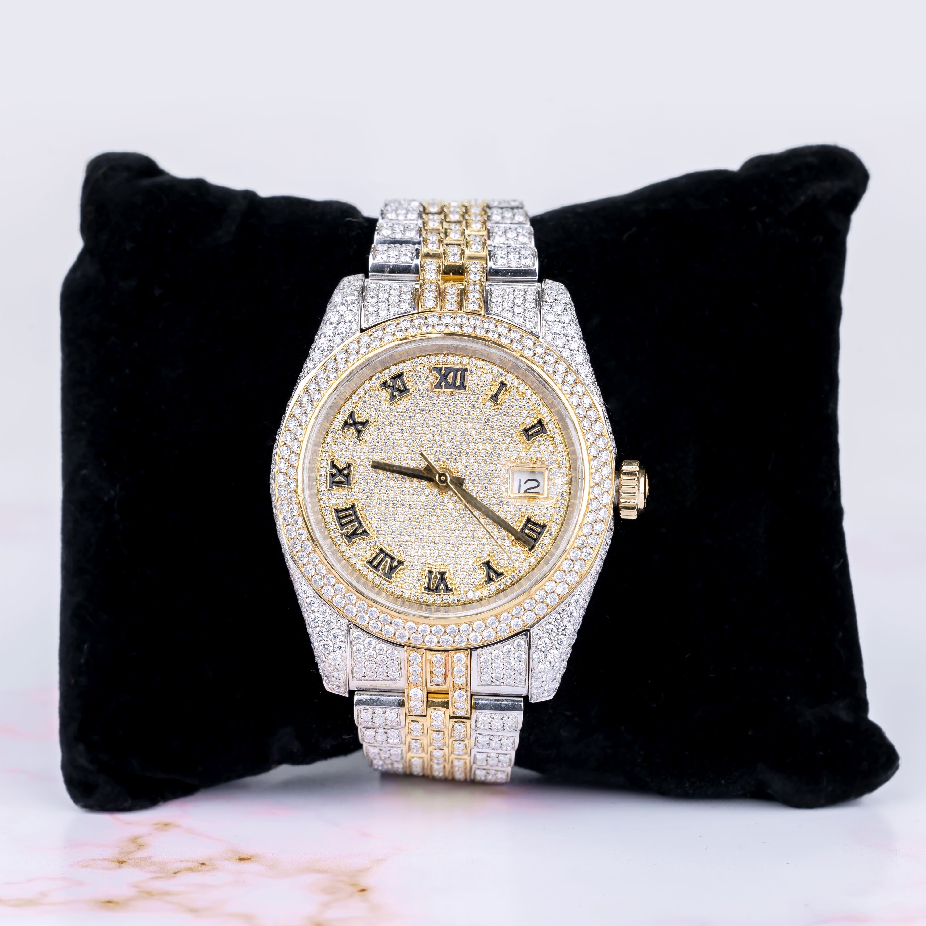 Bust Down Moissanite Watch for Men