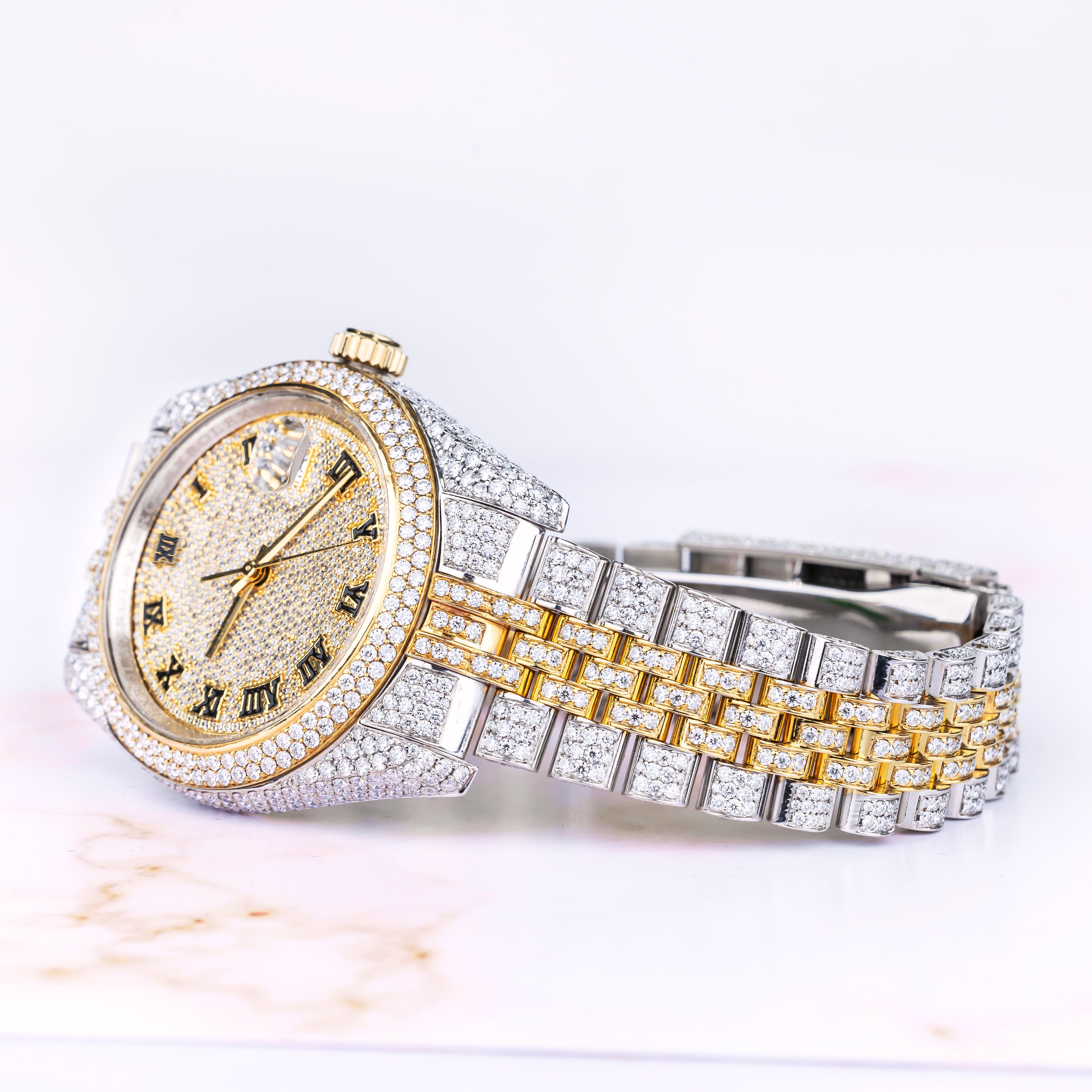 Bust Down Moissanite Watch for Men