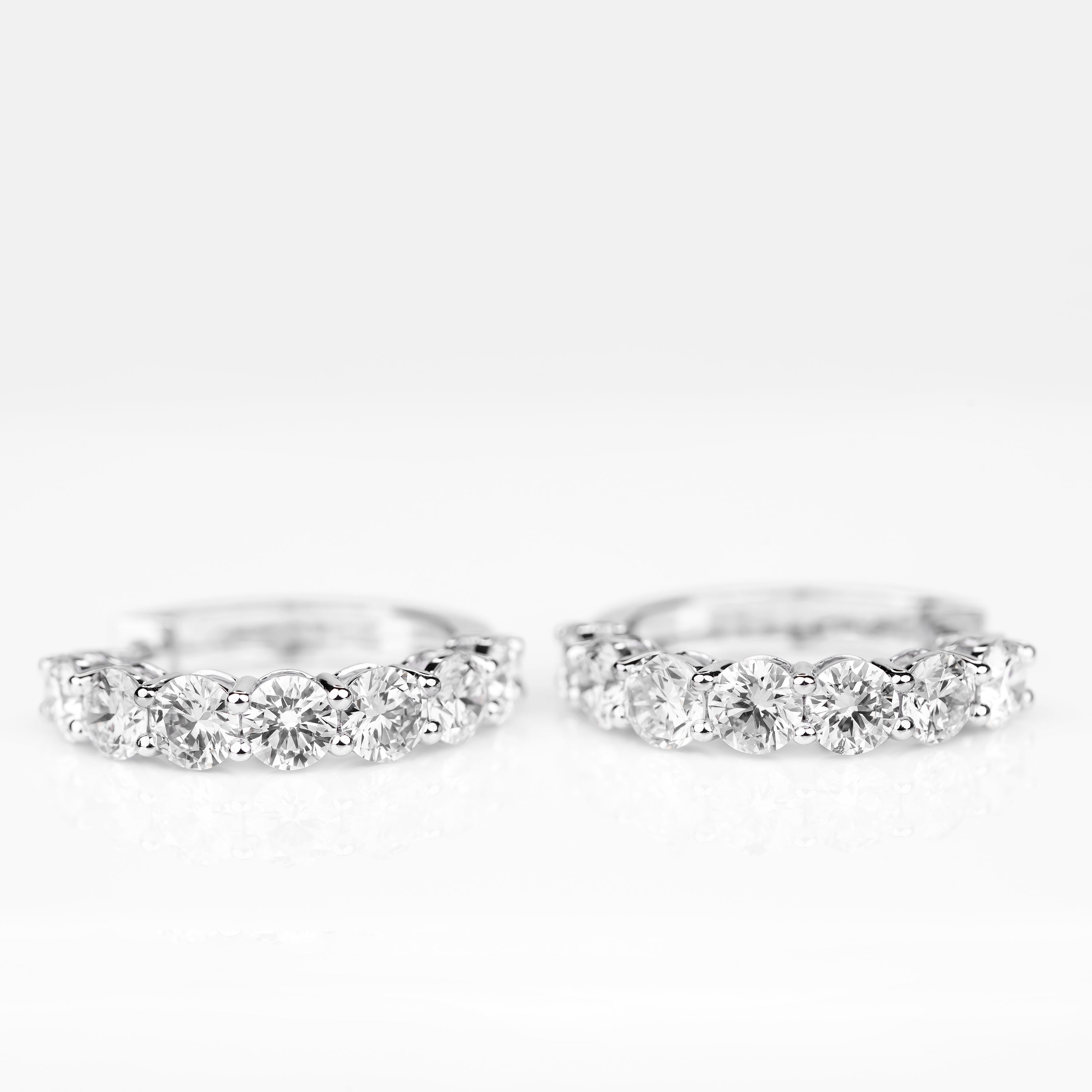 Round Brilliant Diamond Hoop Earrings