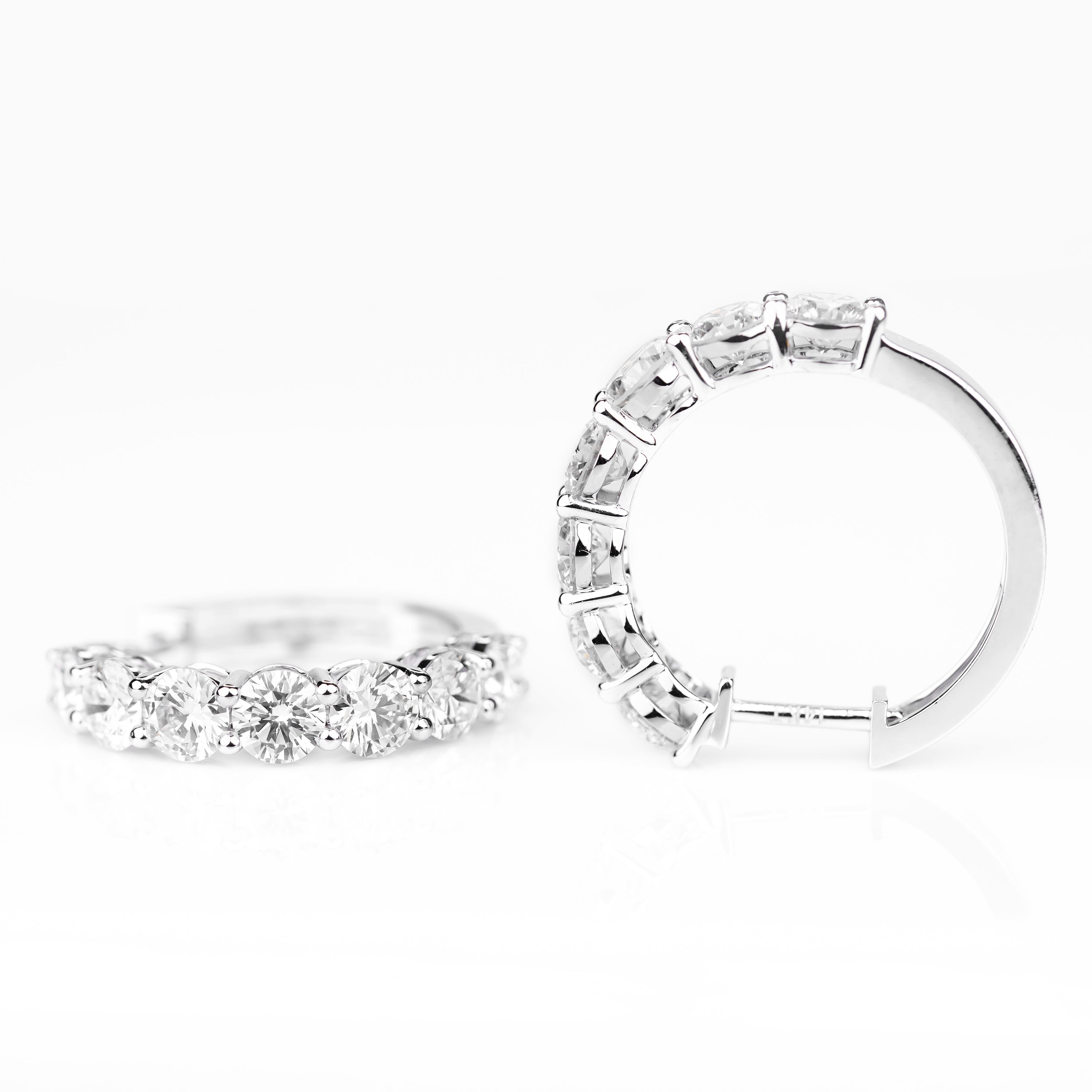 Round Brilliant Diamond Hoop Earrings