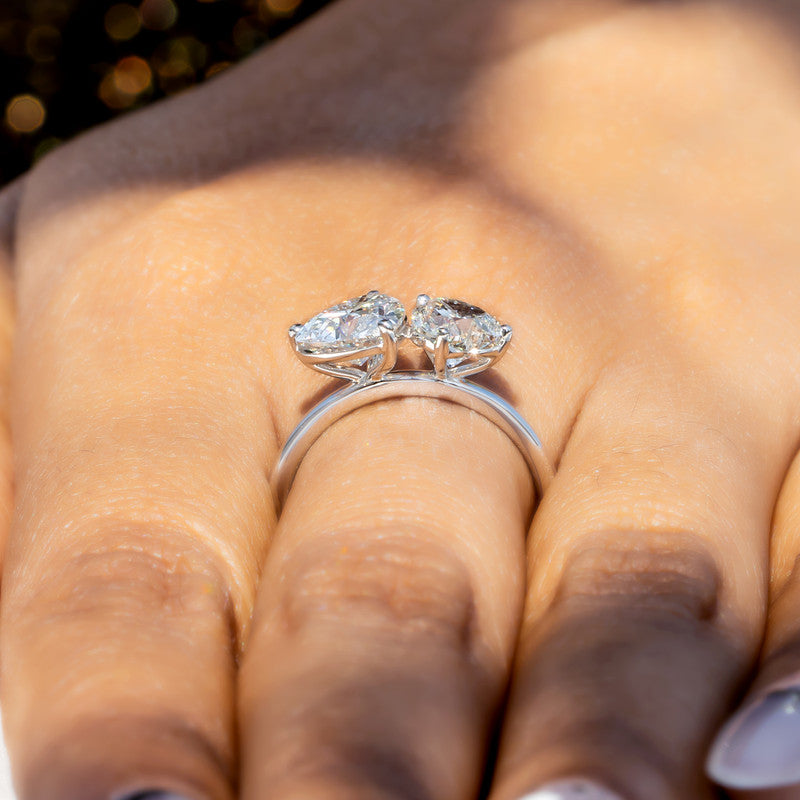 Toi et Moi Double Heart Diamond Ring