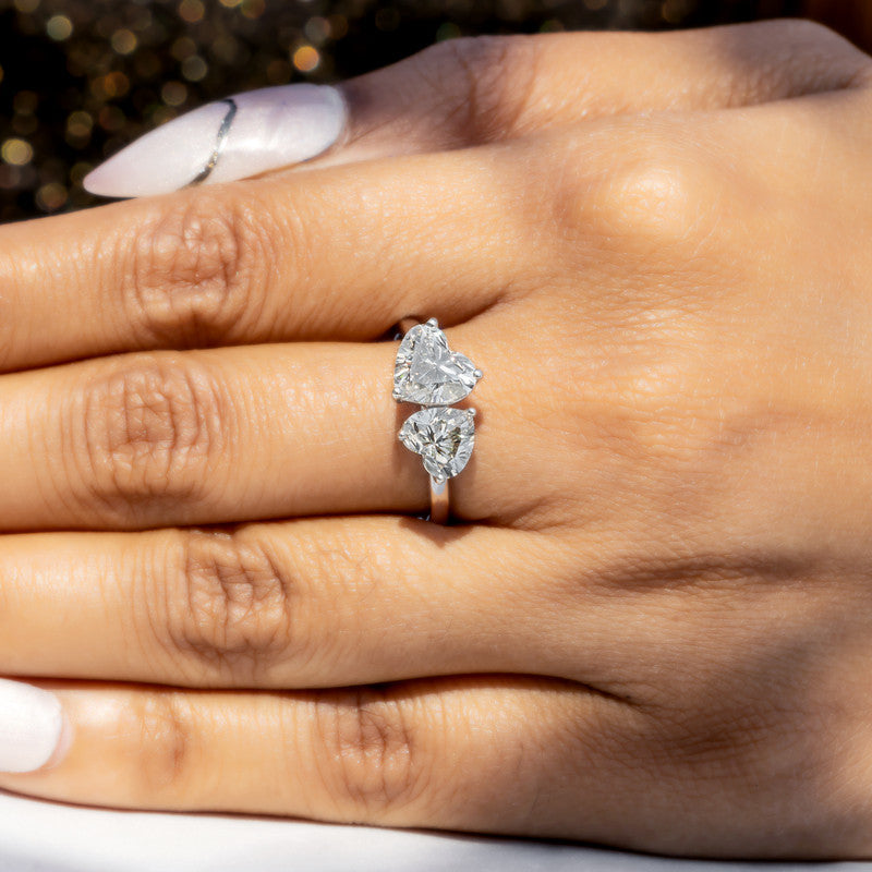 Toi et Moi Double Heart Diamond Ring