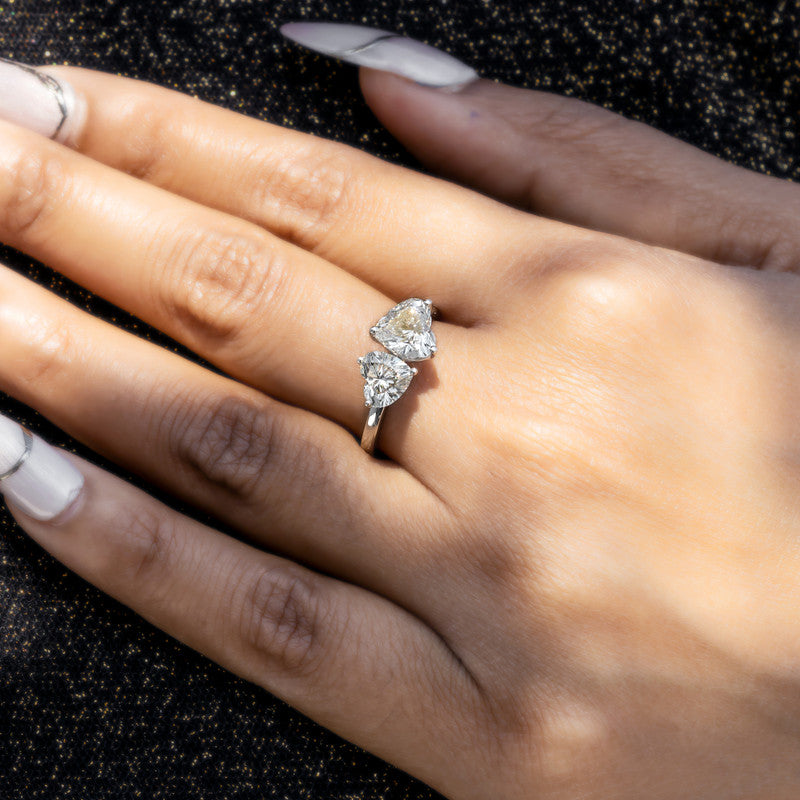 Toi et Moi Double Heart Diamond Ring