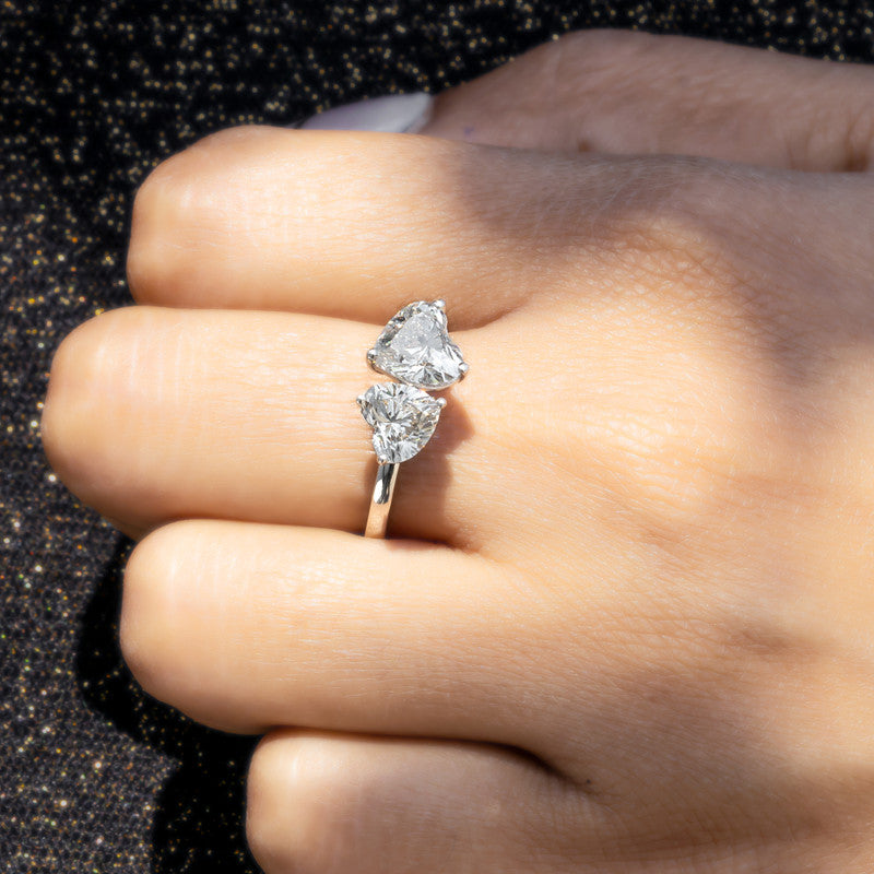 Toi et Moi Double Heart Diamond Ring