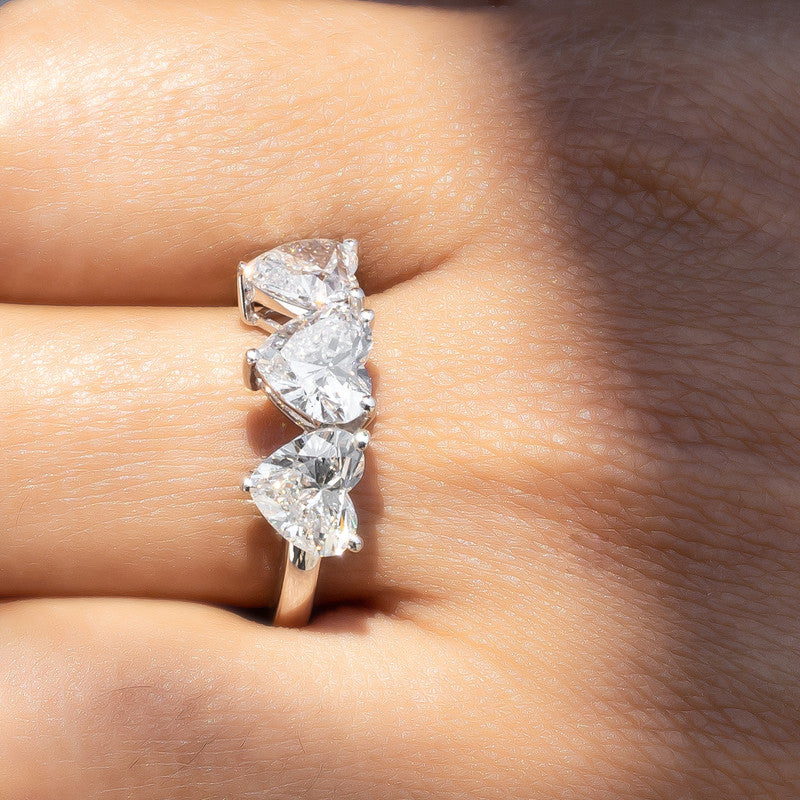 Three-Stone Heart Diamond Engagement Ring