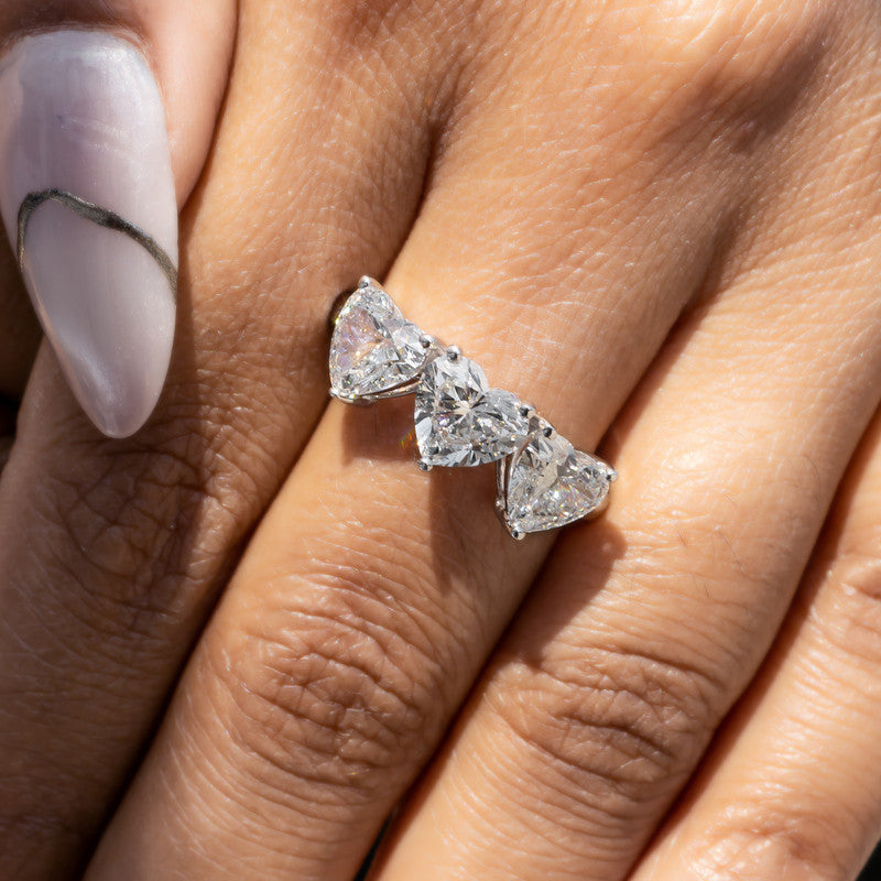 Three-Stone Heart Diamond Engagement Ring
