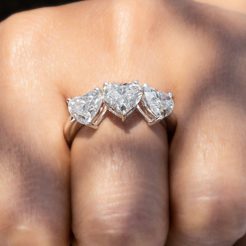 Three-Stone Heart Diamond Engagement Ring