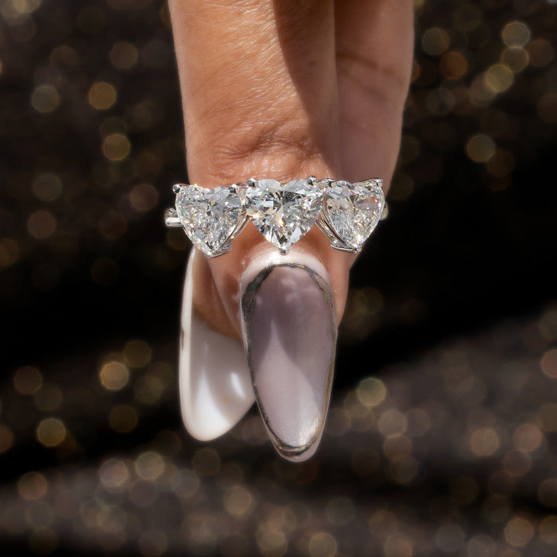 Three-Stone Heart Diamond Engagement Ring