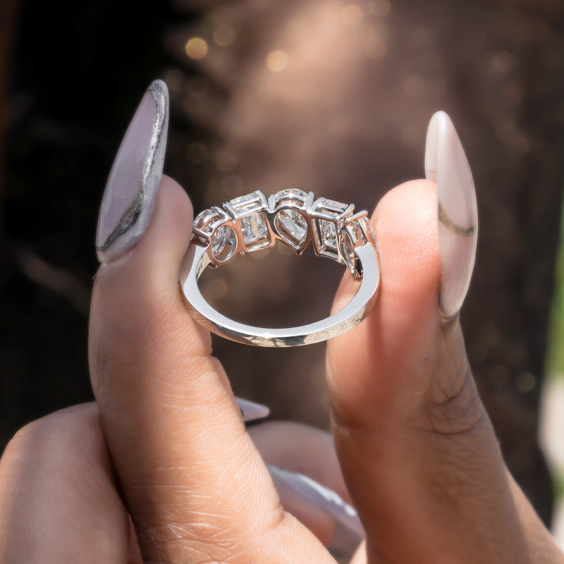 Mixed Shape Multi-Cut Diamond Band Ring