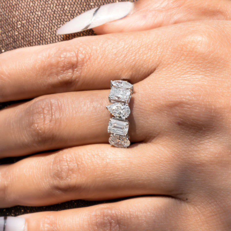 Mixed Shape Multi-Cut Diamond Band Ring