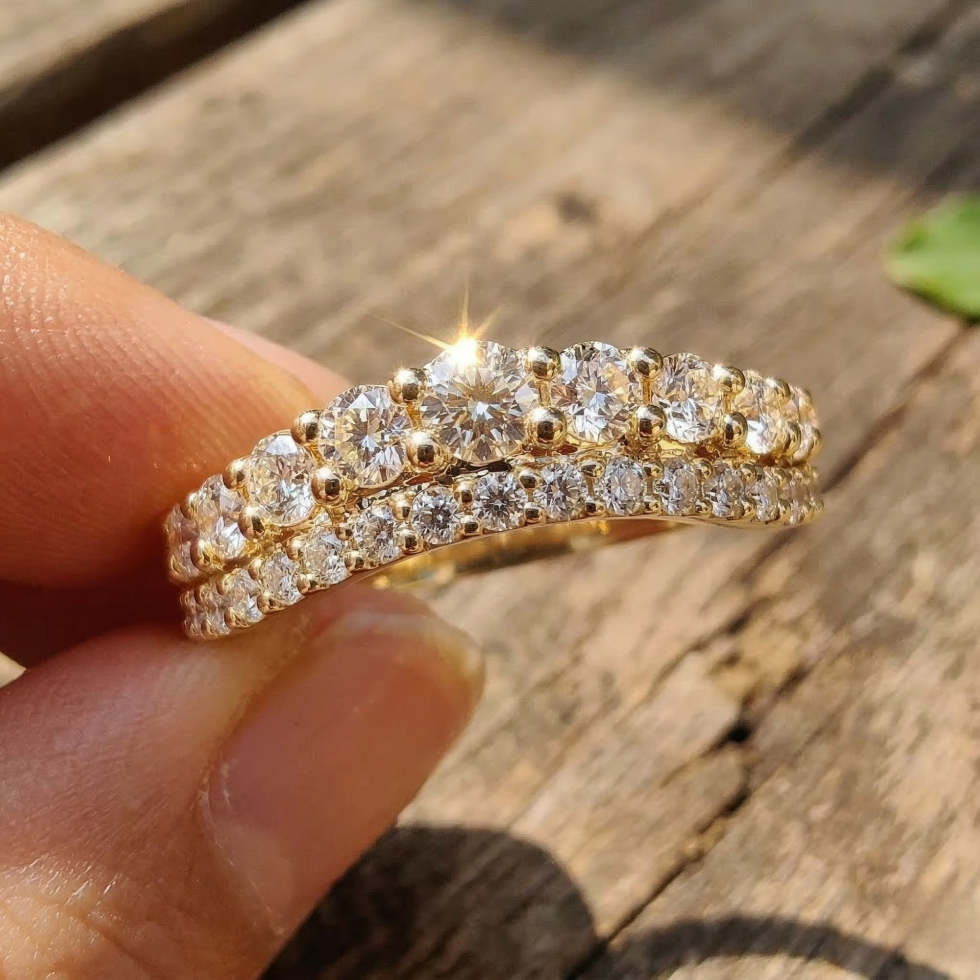 Lab-Grown Diamond Double Row Band Ring