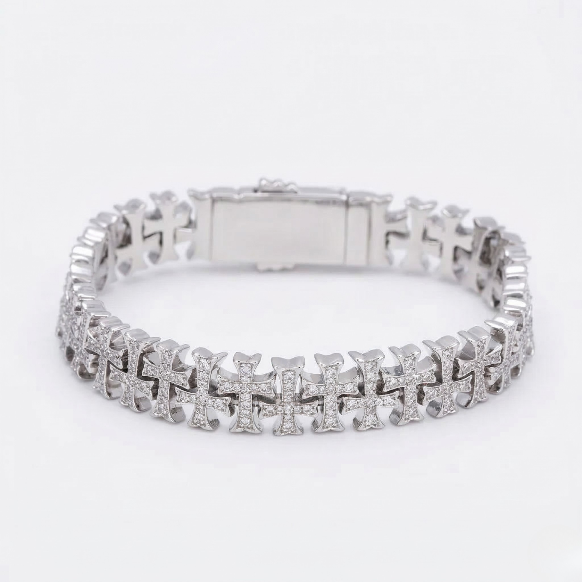 Excellent Jewels™ 8MM Iced Out Cross Link Bracelet
