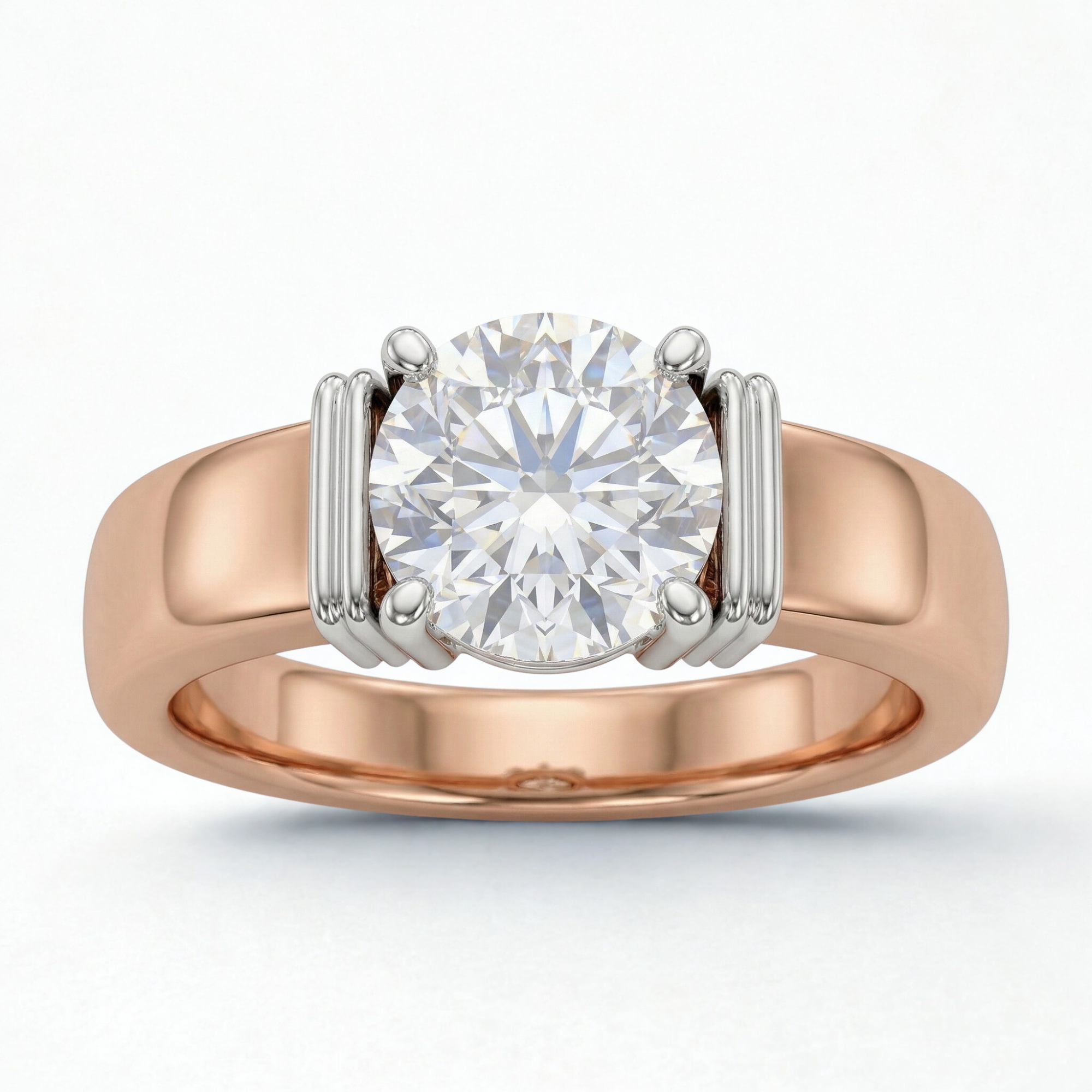 Round Cut Solitaire Diamond Men's Ring