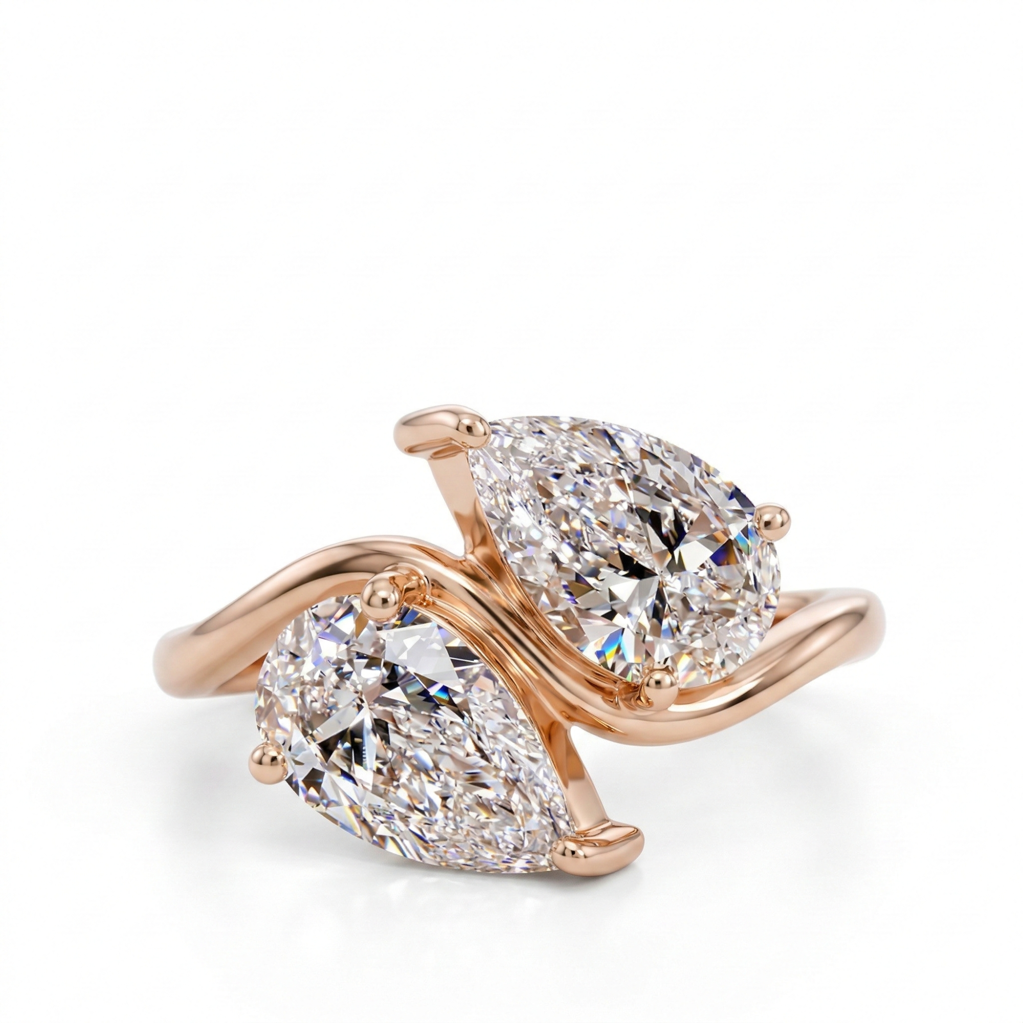 Pear Cut Toi et Moi Engagement Ring