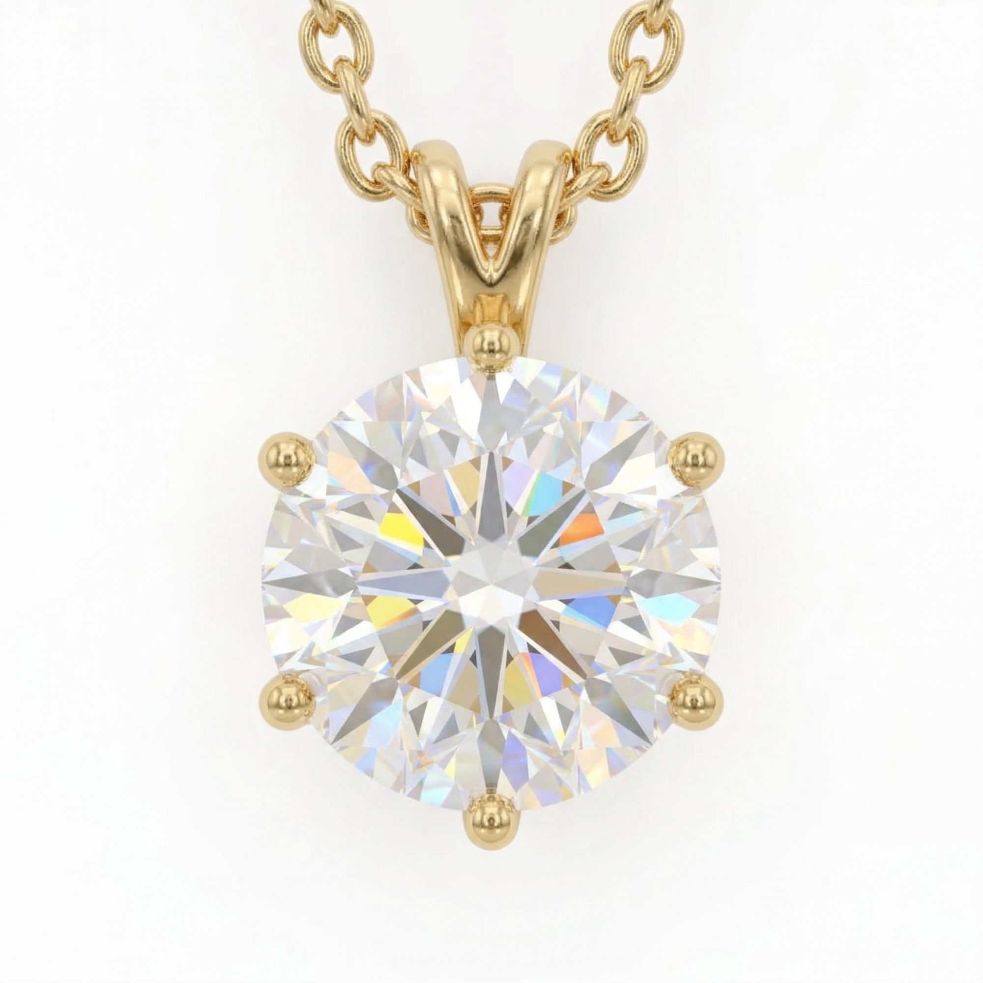 Round Brilliant Solitaire Pendant with Elegant
