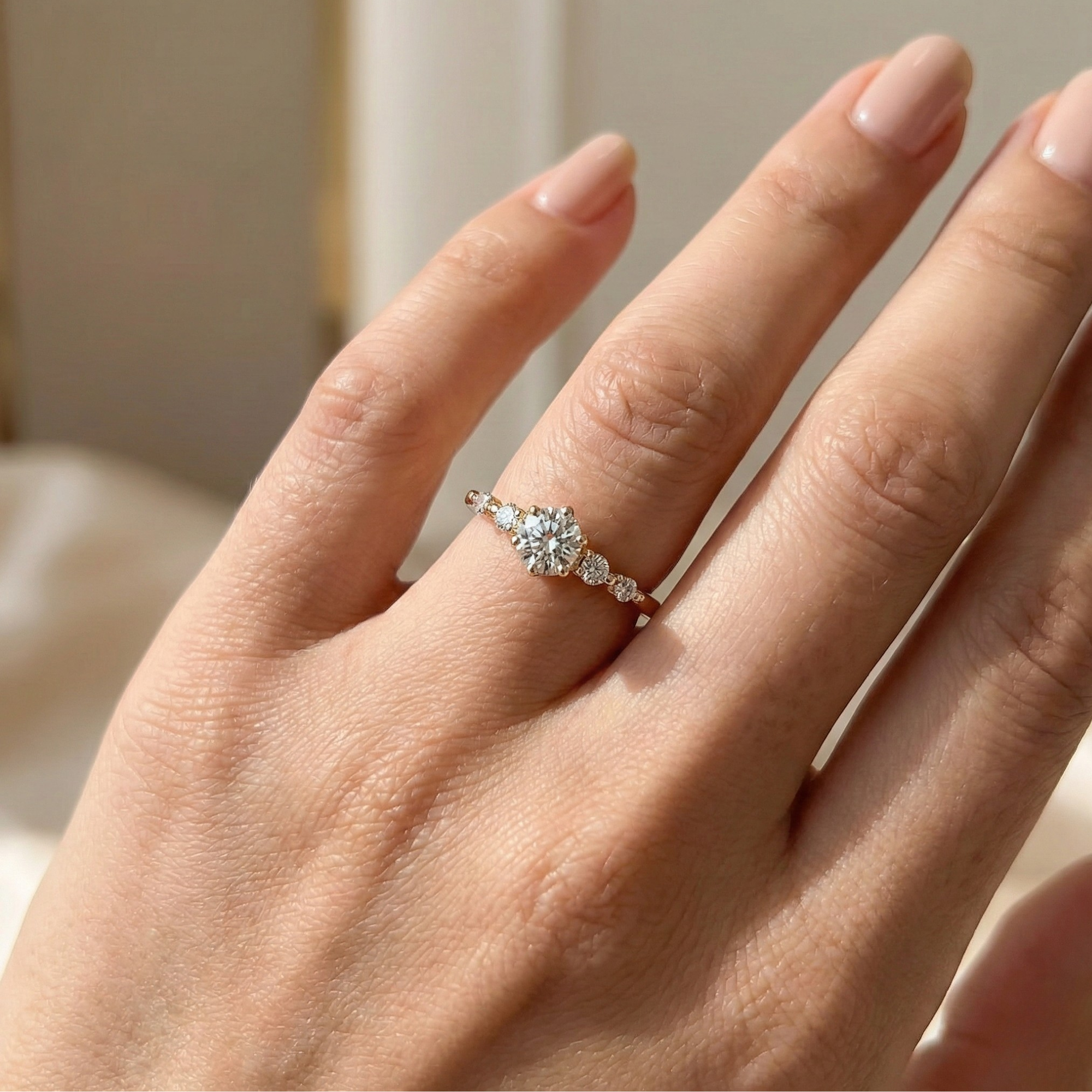 Five Stone Round Diamond Engagement Ring