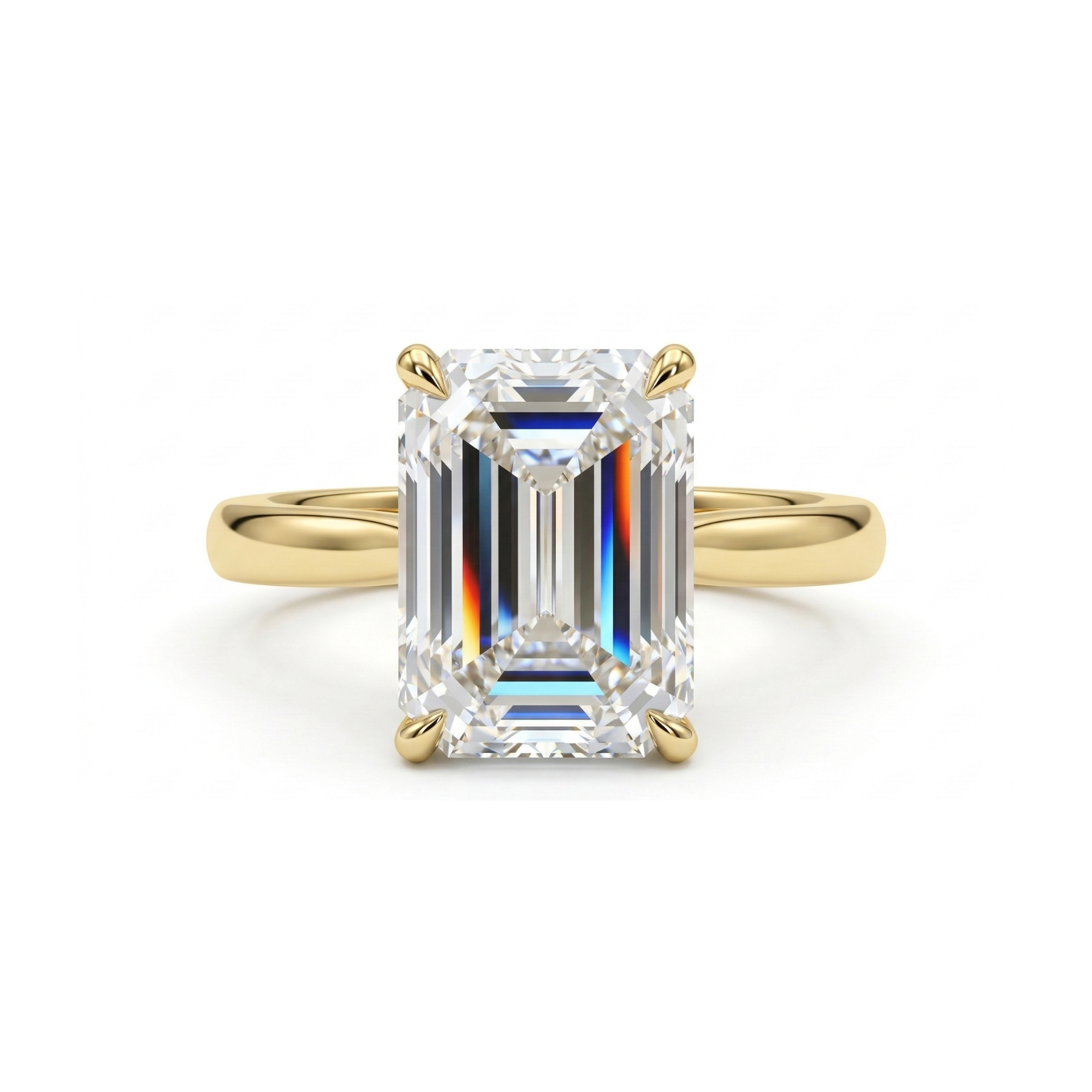 Emerald Cut Solitaire Diamond Engagement Ring