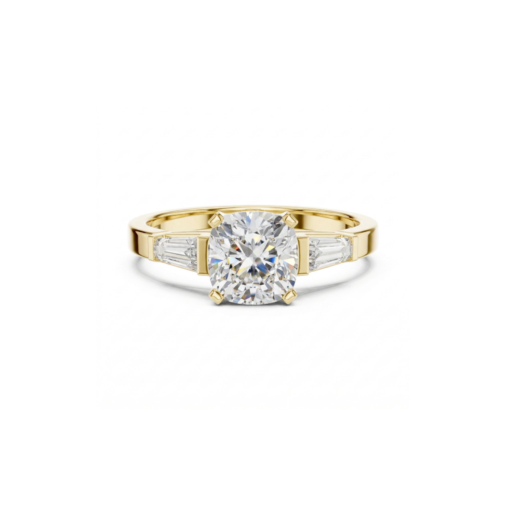 Cushion Cut Three-Stone Diamond Engagement Ring