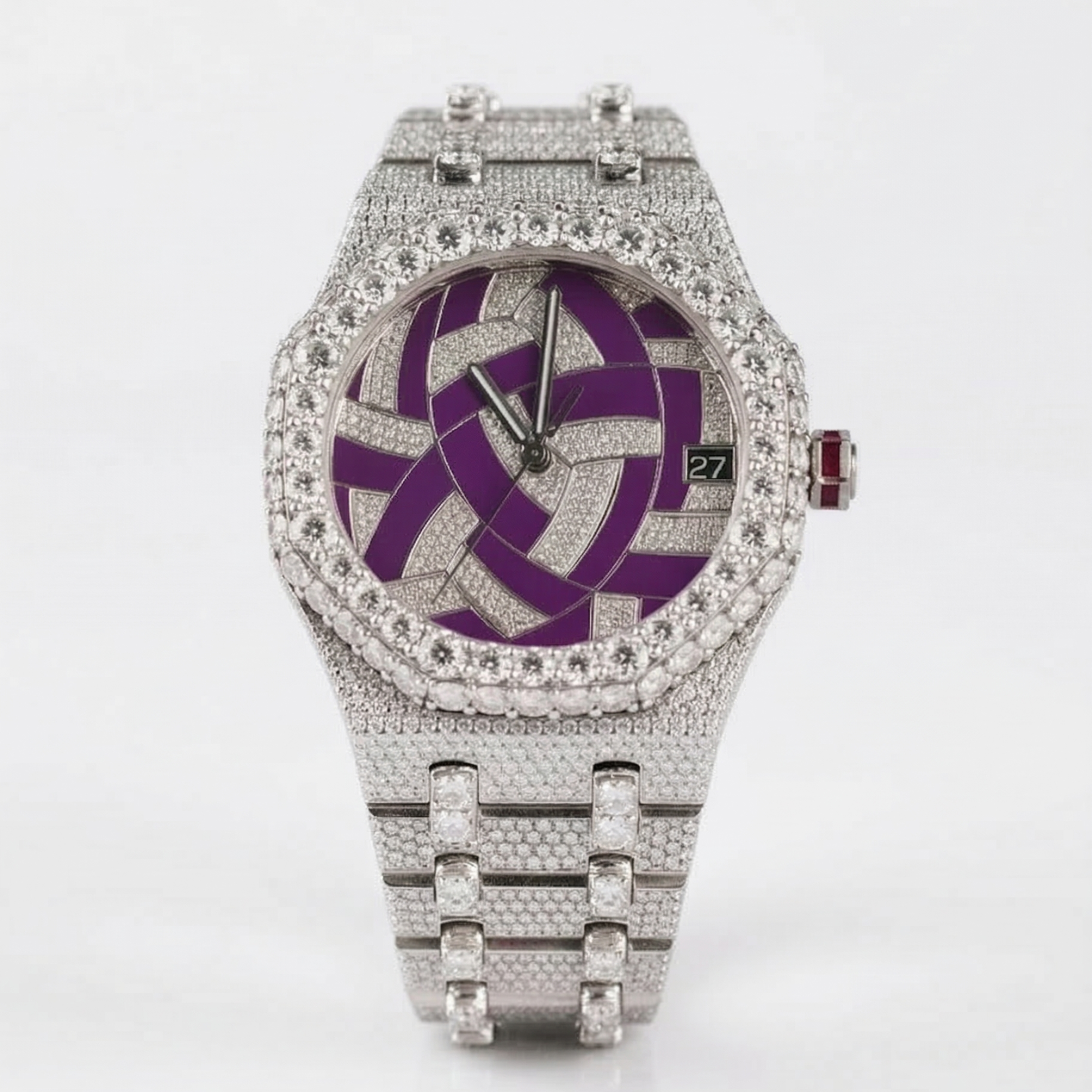 Men's Moissanite Bust Down Watch - Luxury Datejust Style Iced Out Watch