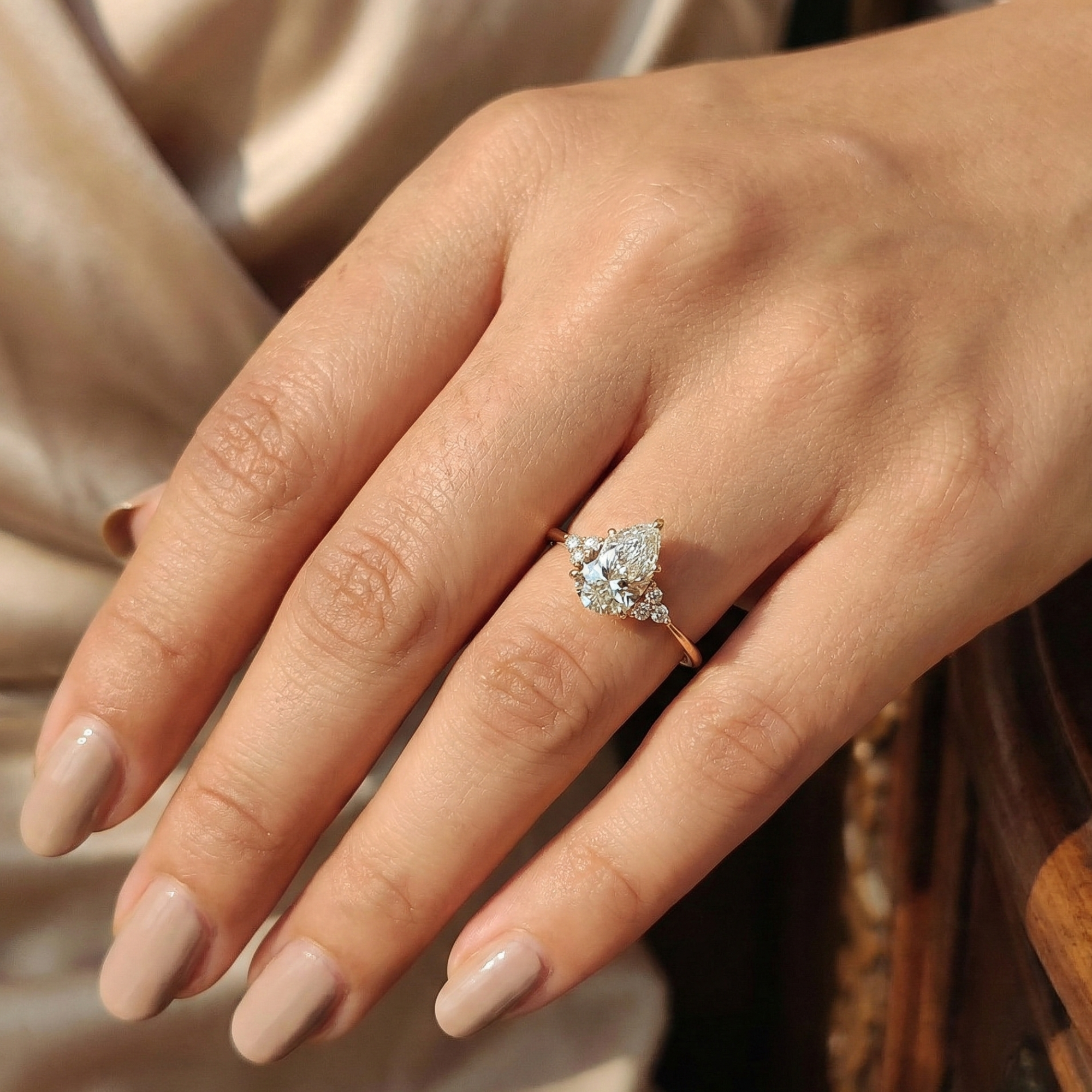 Pear Cut Engagement Ring In Muse Setting