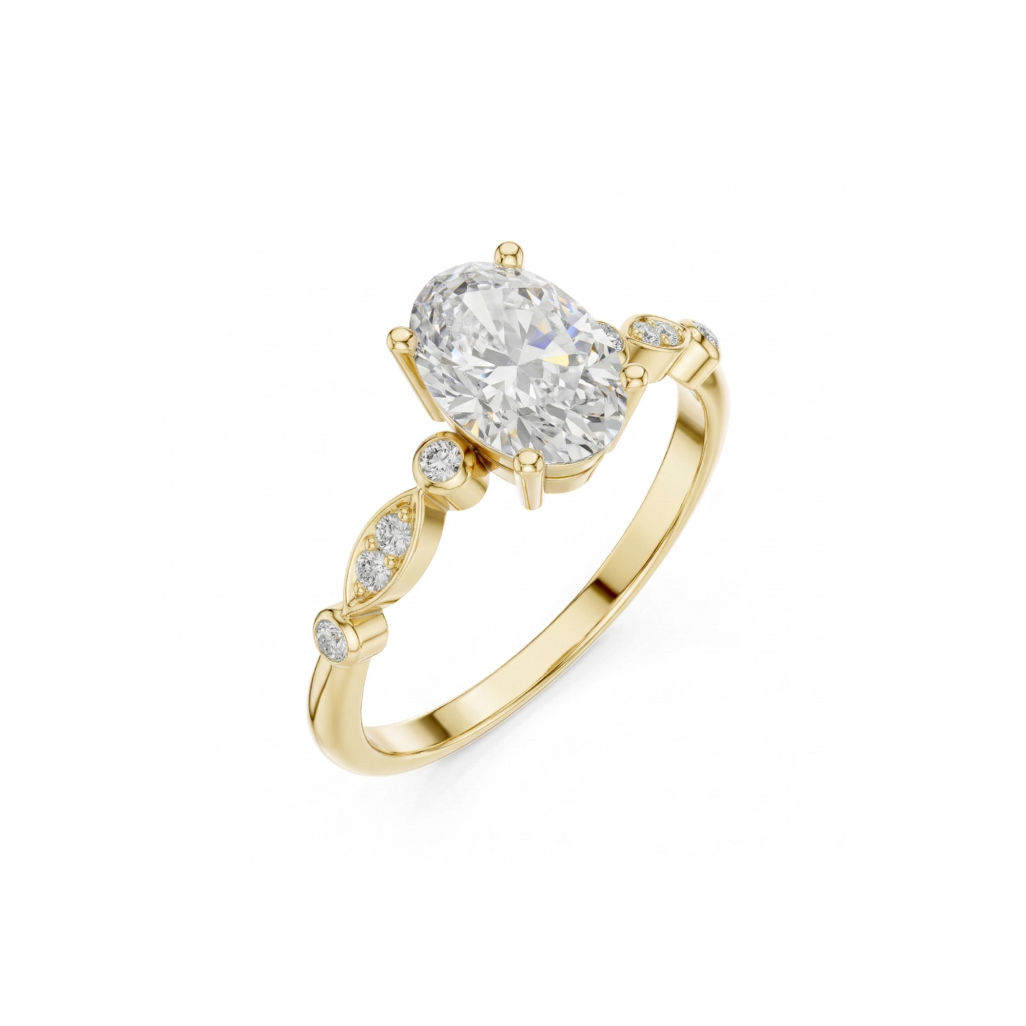 Oval Cut Vintage Diamond Engagement Ring