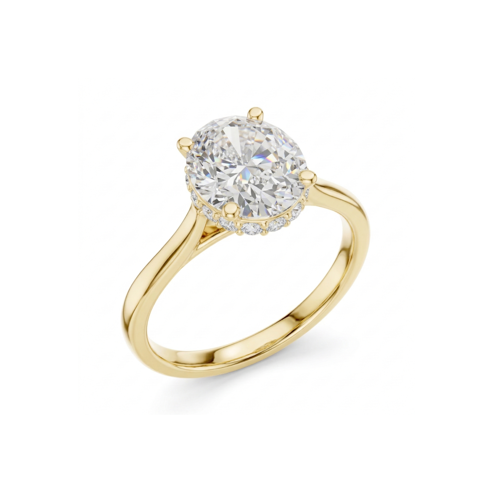 Oval Cut Solitaire Diamond Engagement Ring