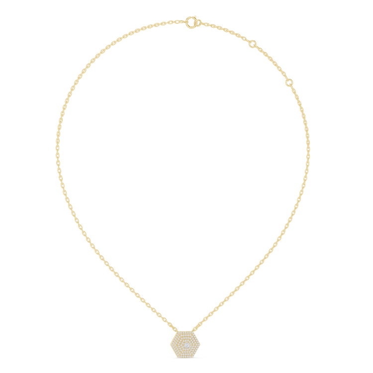 Diamond Cluster Pendant Necklace | 0.60ct Round E VS1 Natural Diamonds | Dainty Gold Necklace Gift for Her