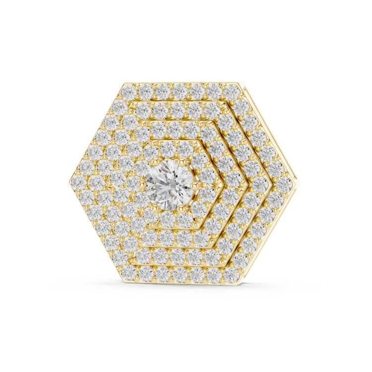 Diamond Cluster Pendant Necklace | 0.60ct Round E VS1 Natural Diamonds | Dainty Gold Necklace Gift for Her