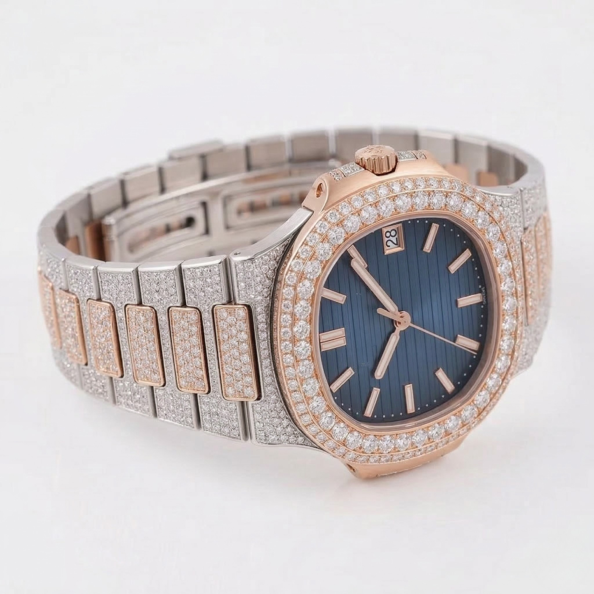 Moissanite Diamond Studded Luxury Watch - Automatic Movement
