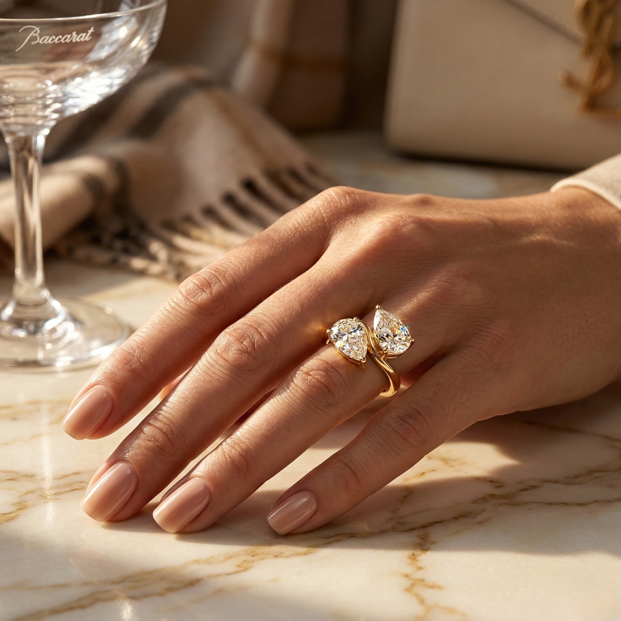 Pear Cut Toi et Moi Engagement Ring