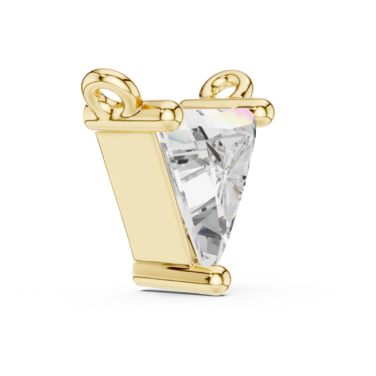 0.74ct Triangle Diamond Pendant in White, Yellow, Rose Gold | E VS1 Trillion Cut Necklace