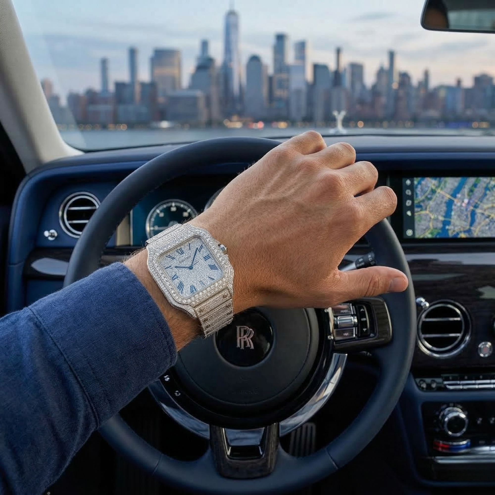 Excellent Jewels™ Men's 42MM Bust Down Moissanite Watch | 16CT D-Color VVS | Self-Winding Automatic Movement