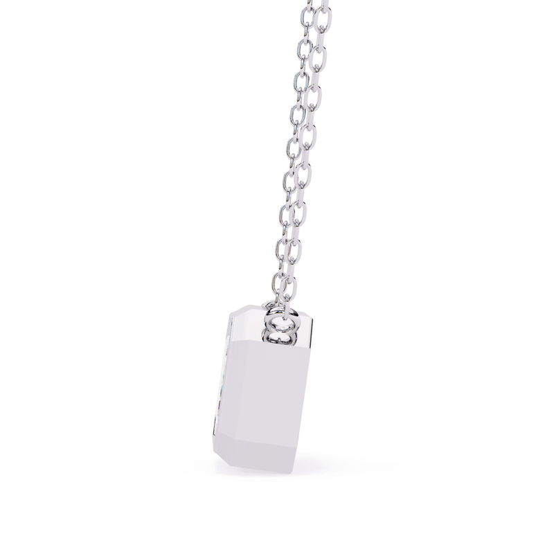 Modern Bezel-Set Emerald Cut Lab-Grown Diamond Necklace